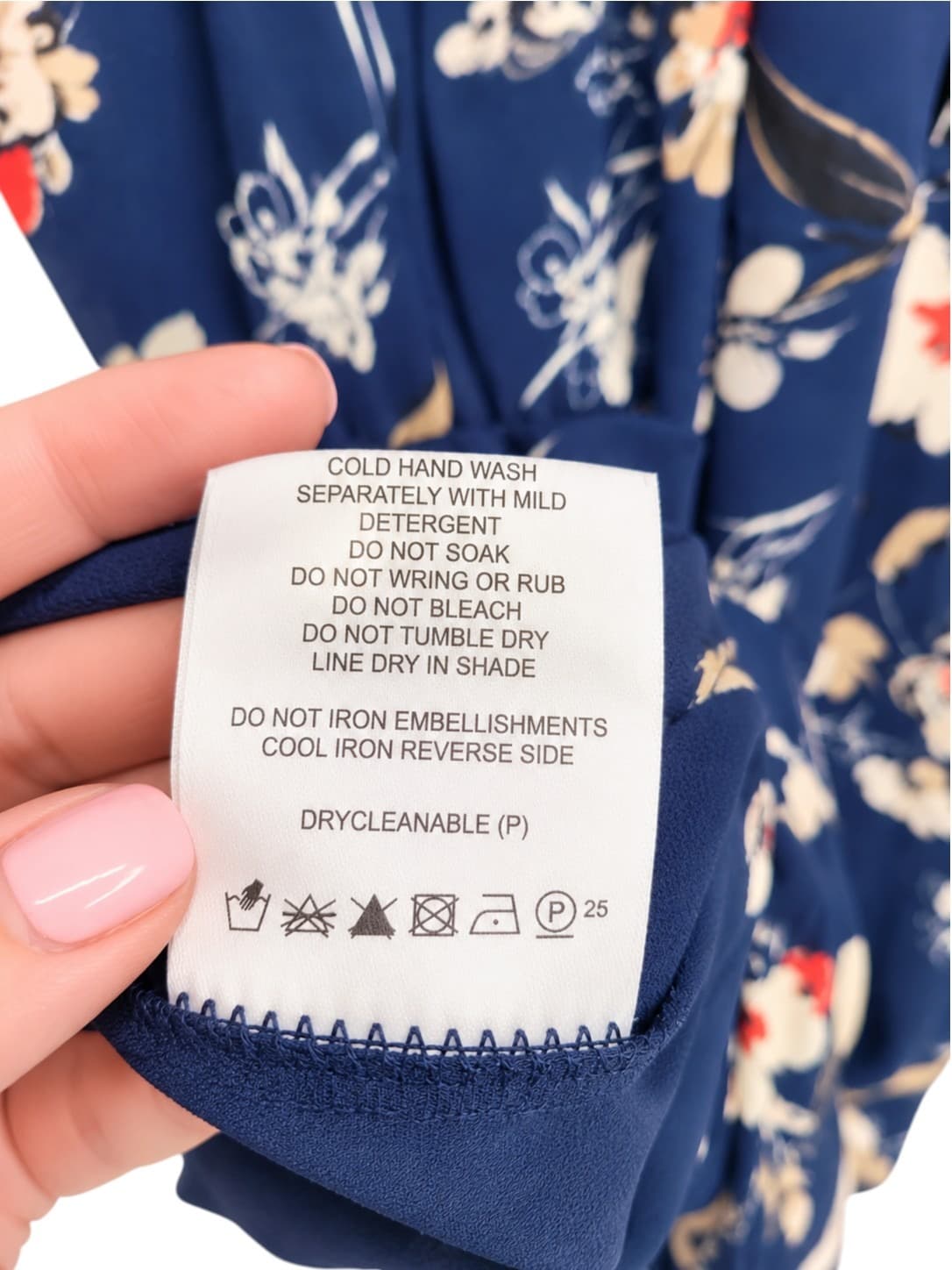 Ebby and I Womens Floral Wrap Midi Dress Size L Navy Sleeveless Draped Neck — photo 6 of 6