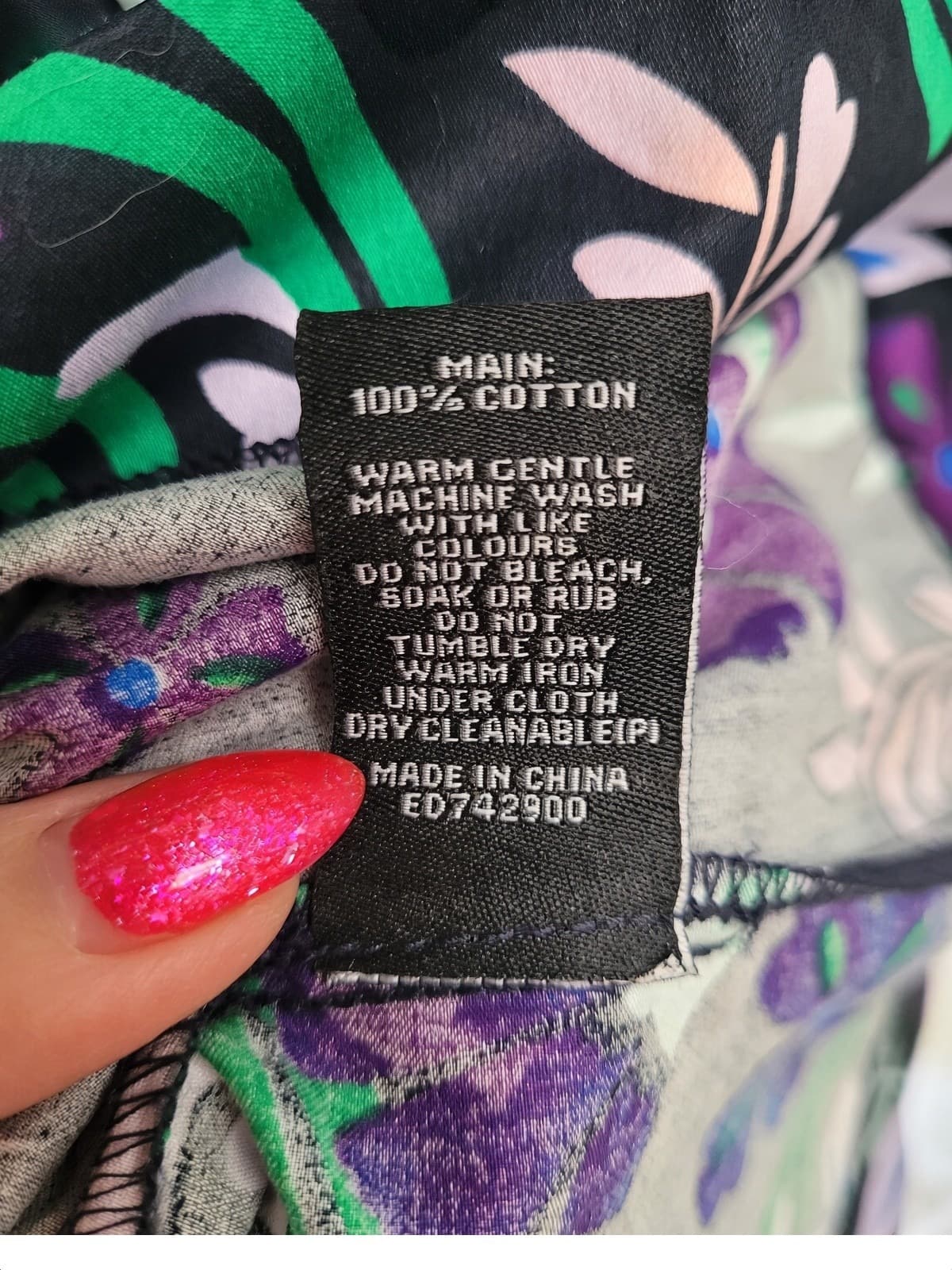 ESTELLE Navy Floral Puff Sleeve V-Neck Midi Dress Size 16 — photo 8 of 9