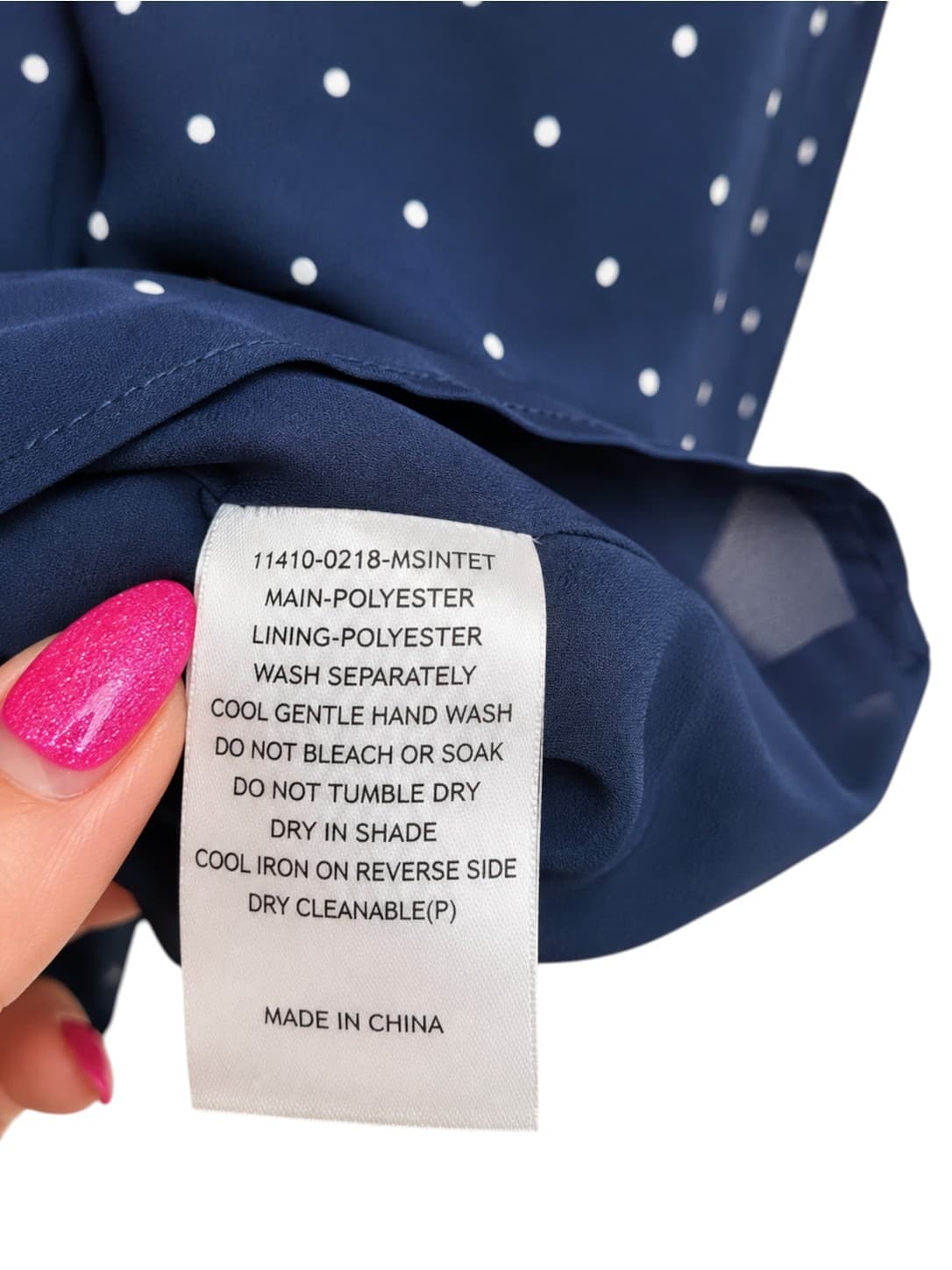 FATE+BECKER Navy Polka Dot Ruffle Bell Sleeve Shift Dress Size 10 — photo 6 of 6