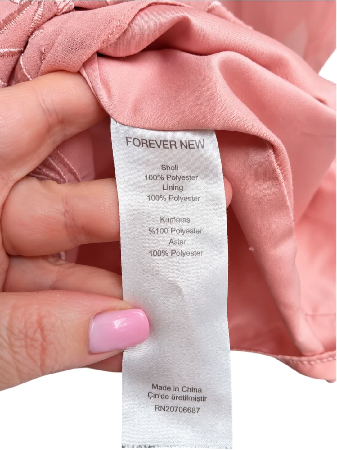 Forever New Womens Dress Size 8 Dusty Pink Floral Embroidered Chiffon Mini — photo 7 of 7