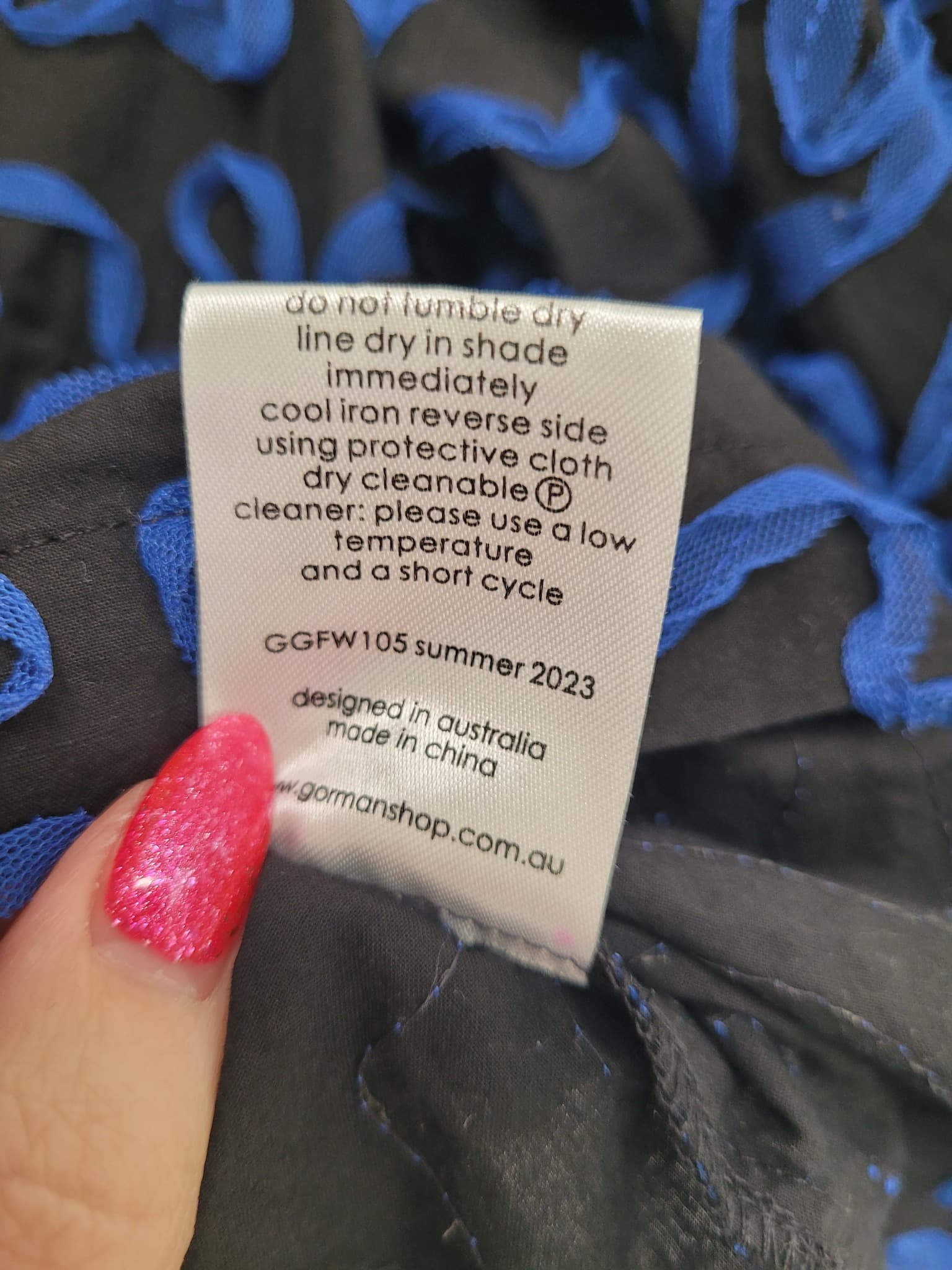 Gorman Black And Blue Textured Swirl Puff Sleeve Blouse 6 — photo 7 of 7