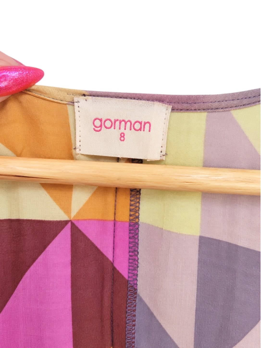 GORMAN Summer 2011 Geometric Print Cotton Tiered Midi Dress Size 8 — photo 6 of 7