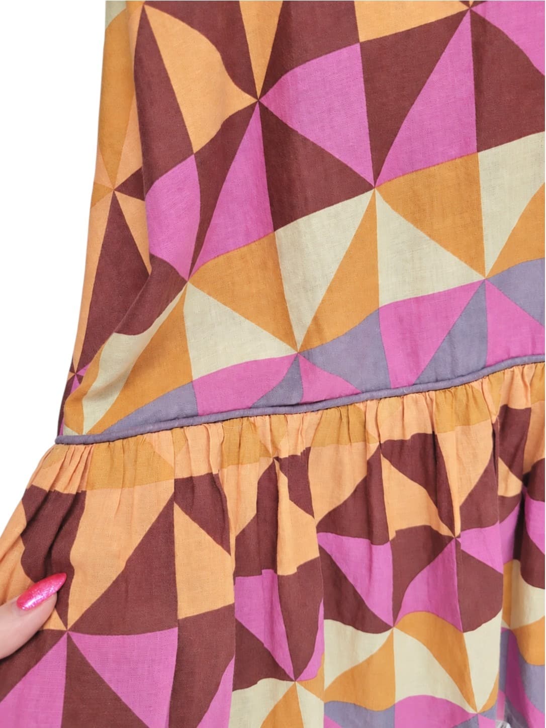 GORMAN Summer 2011 Geometric Print Cotton Tiered Midi Dress Size 8 — photo 4 of 7