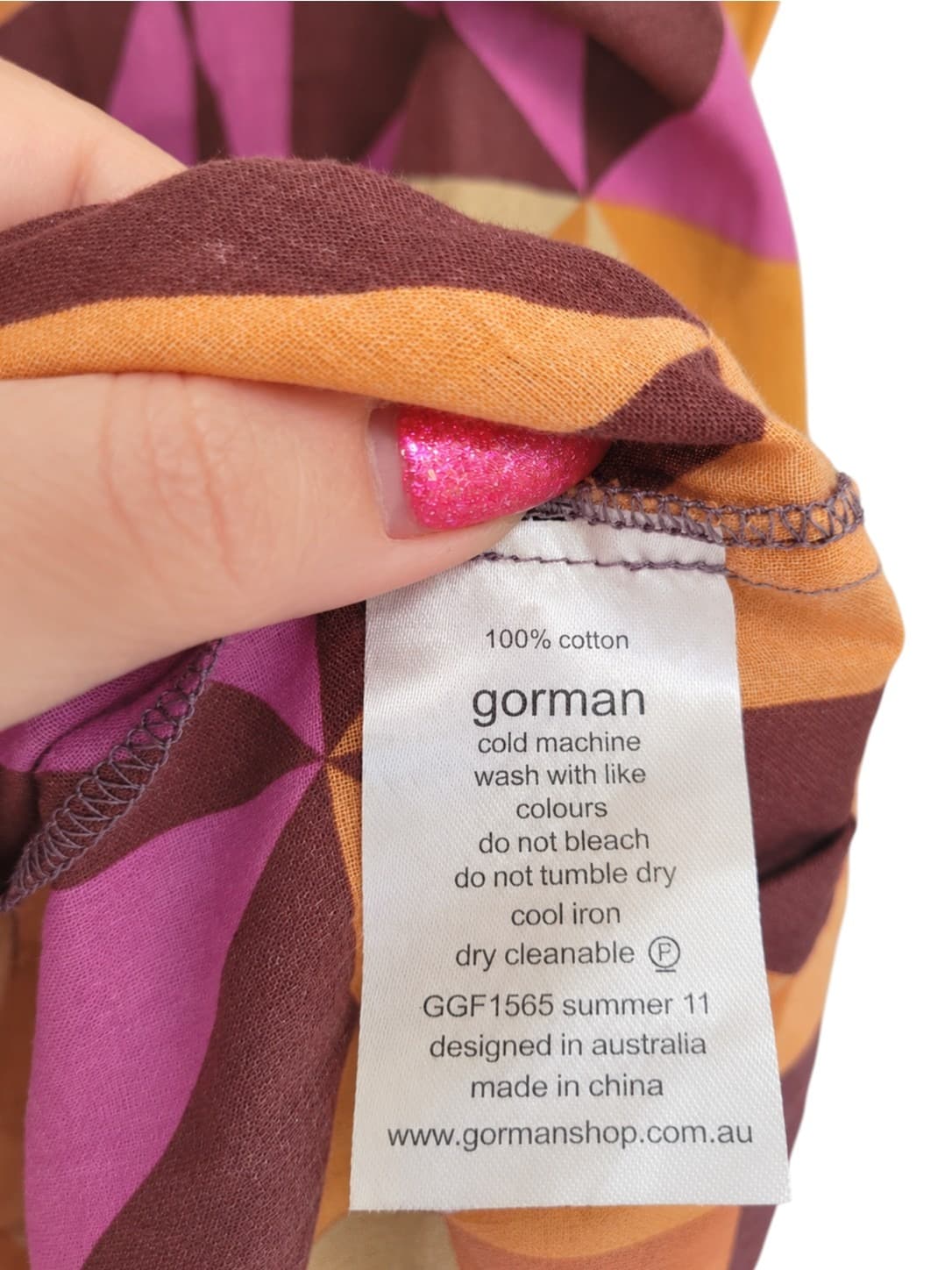 GORMAN Summer 2011 Geometric Print Cotton Tiered Midi Dress Size 8 — photo 7 of 7