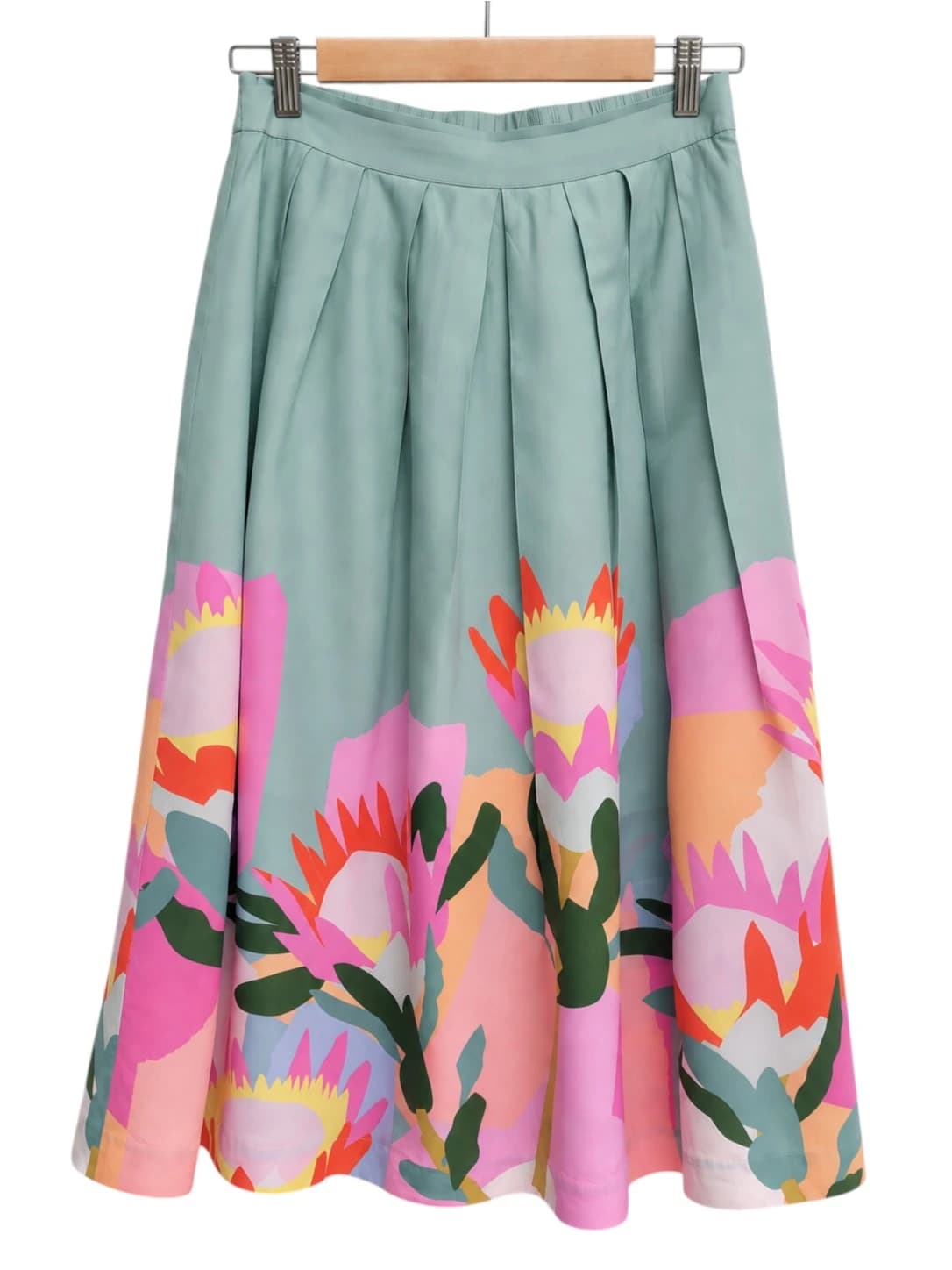 GORMAN Summer 22 Protea Floral Silk Blend Midi Skirt Size 10 — photo 1 of 4