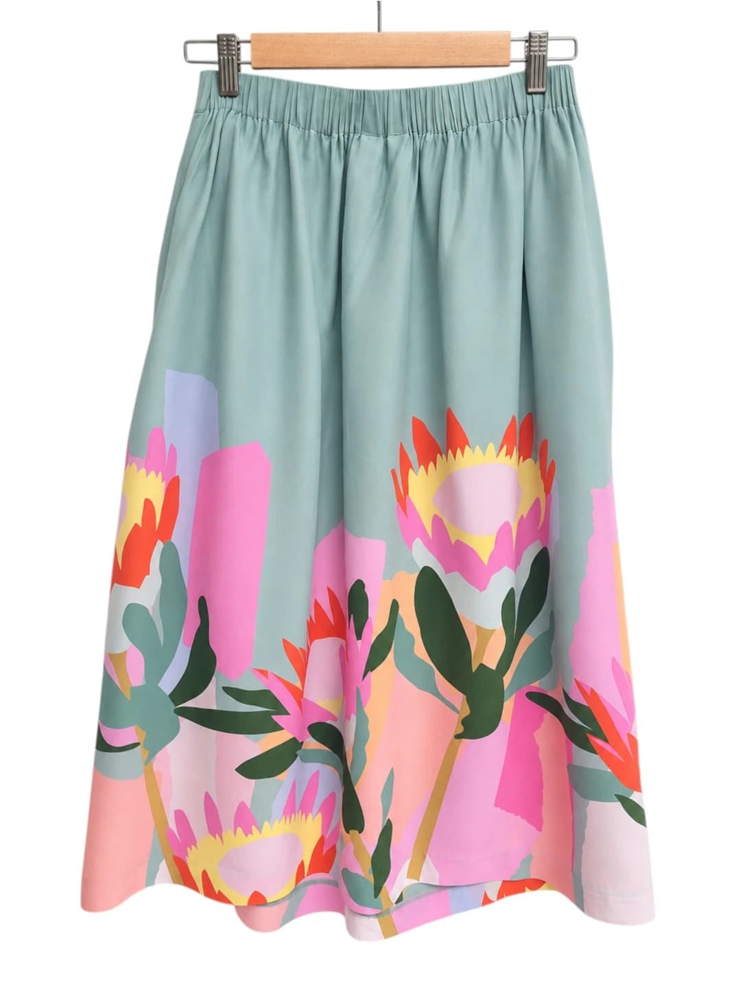 GORMAN Summer 22 Protea Floral Silk Blend Midi Skirt Size 10 — photo 2 of 4