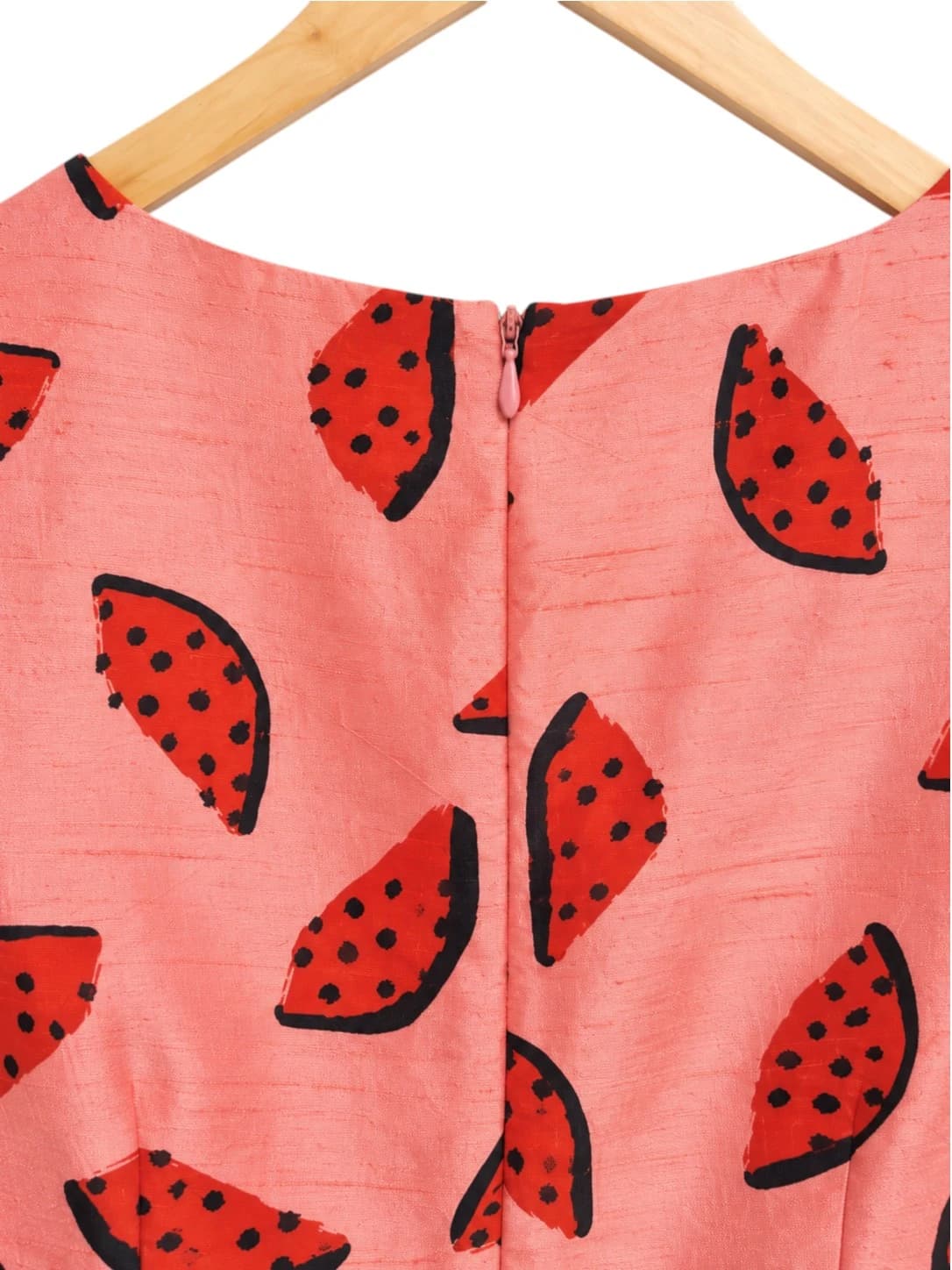 GORMAN Watermelon Print Pink 100% Silk Fit Flare Dress Size 10 — photo 3 of 6