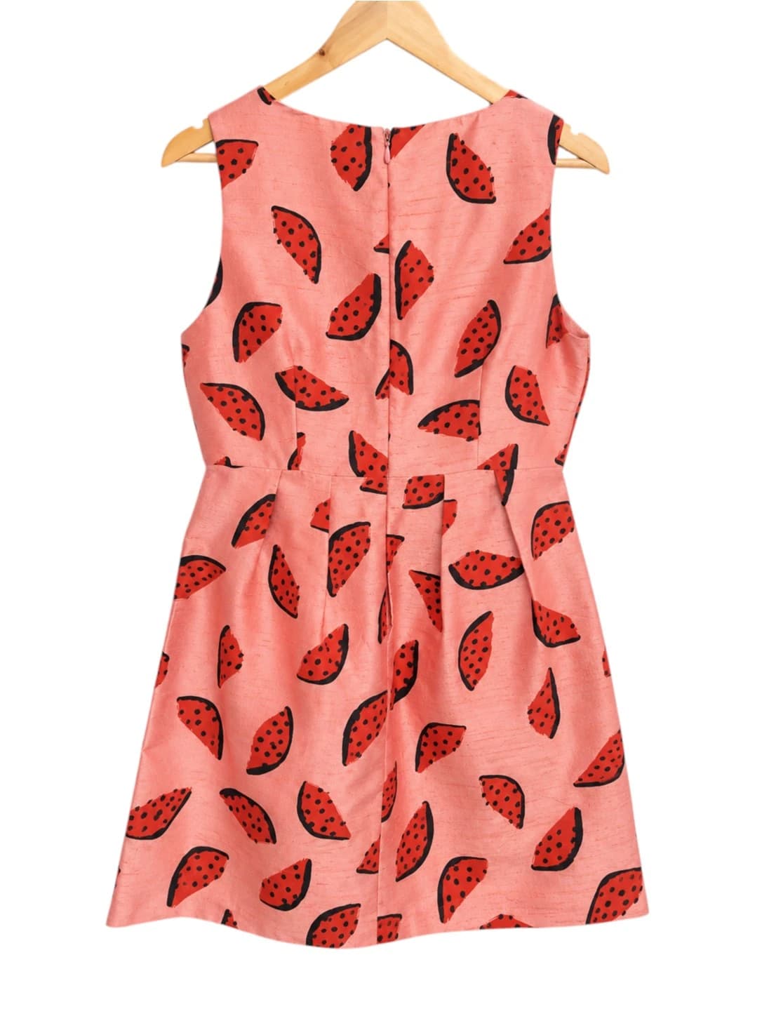 GORMAN Watermelon Print Pink 100% Silk Fit Flare Dress Size 10 — photo 4 of 6