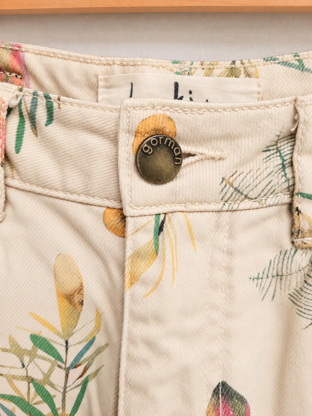 Gorman x Dana Kinter Native Floral Print Denim Pants Cream Women's 6 — photo 5 of 6
