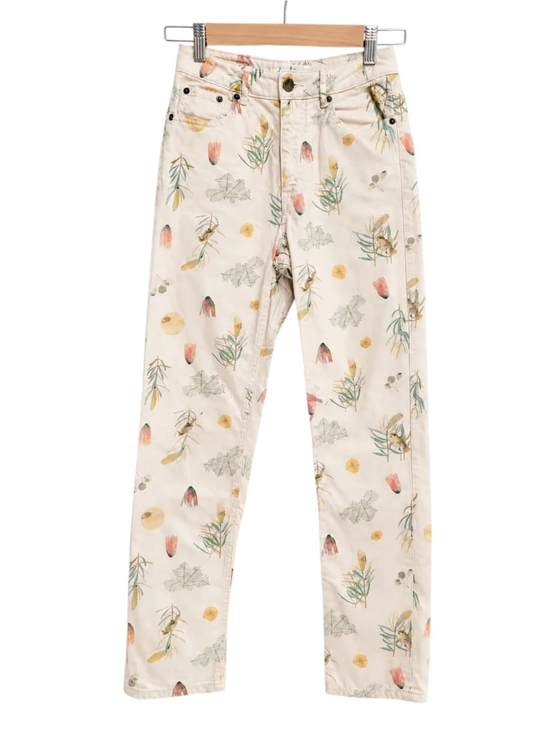Gorman x Dana Kinter Native Floral Print Denim Pants Cream Women's 6 — photo 2 of 6