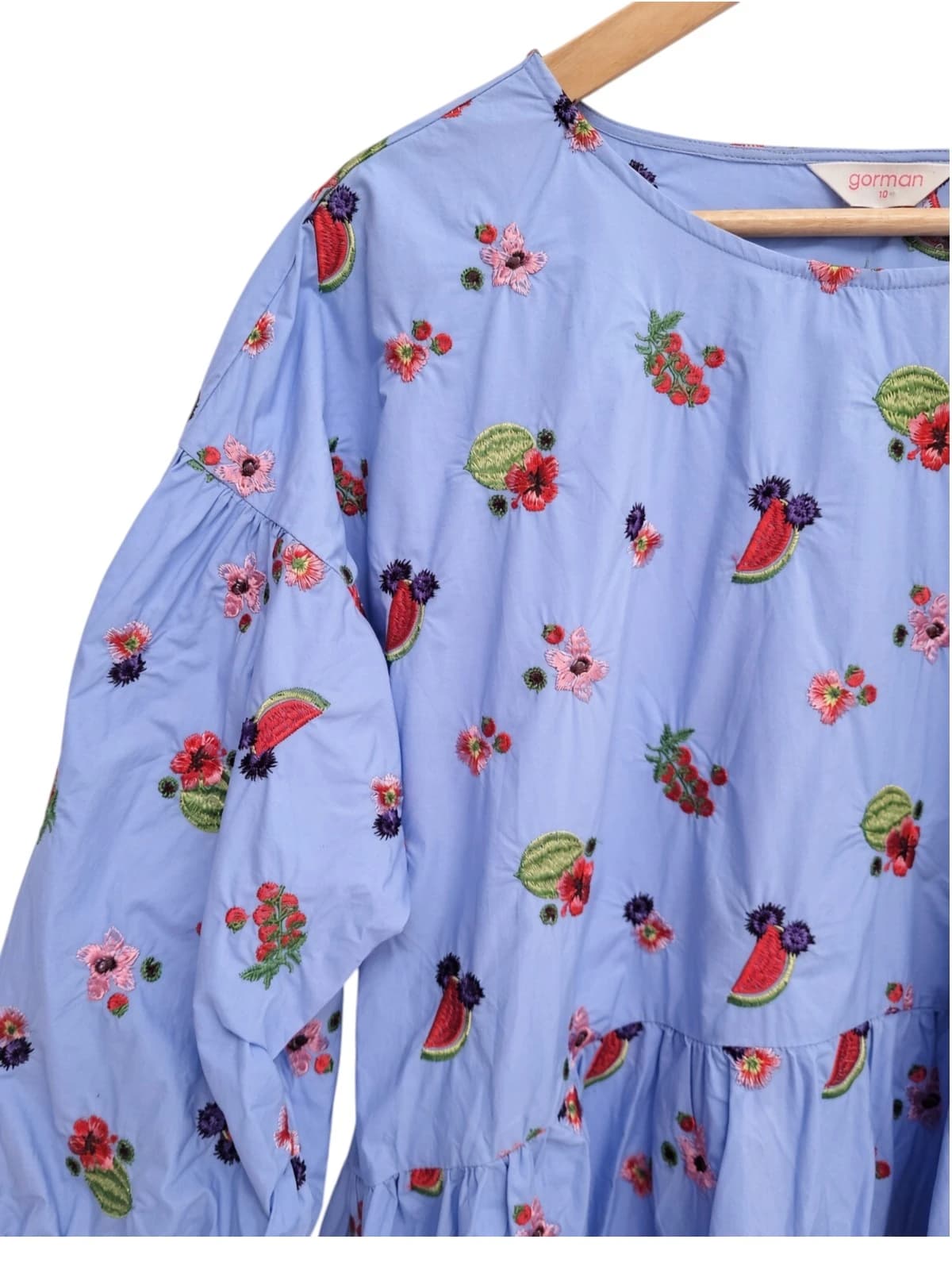 Gorman x Hattie Molloy Fruit Salad Embroidered Smock Top Size 10 — photo 1 of 9