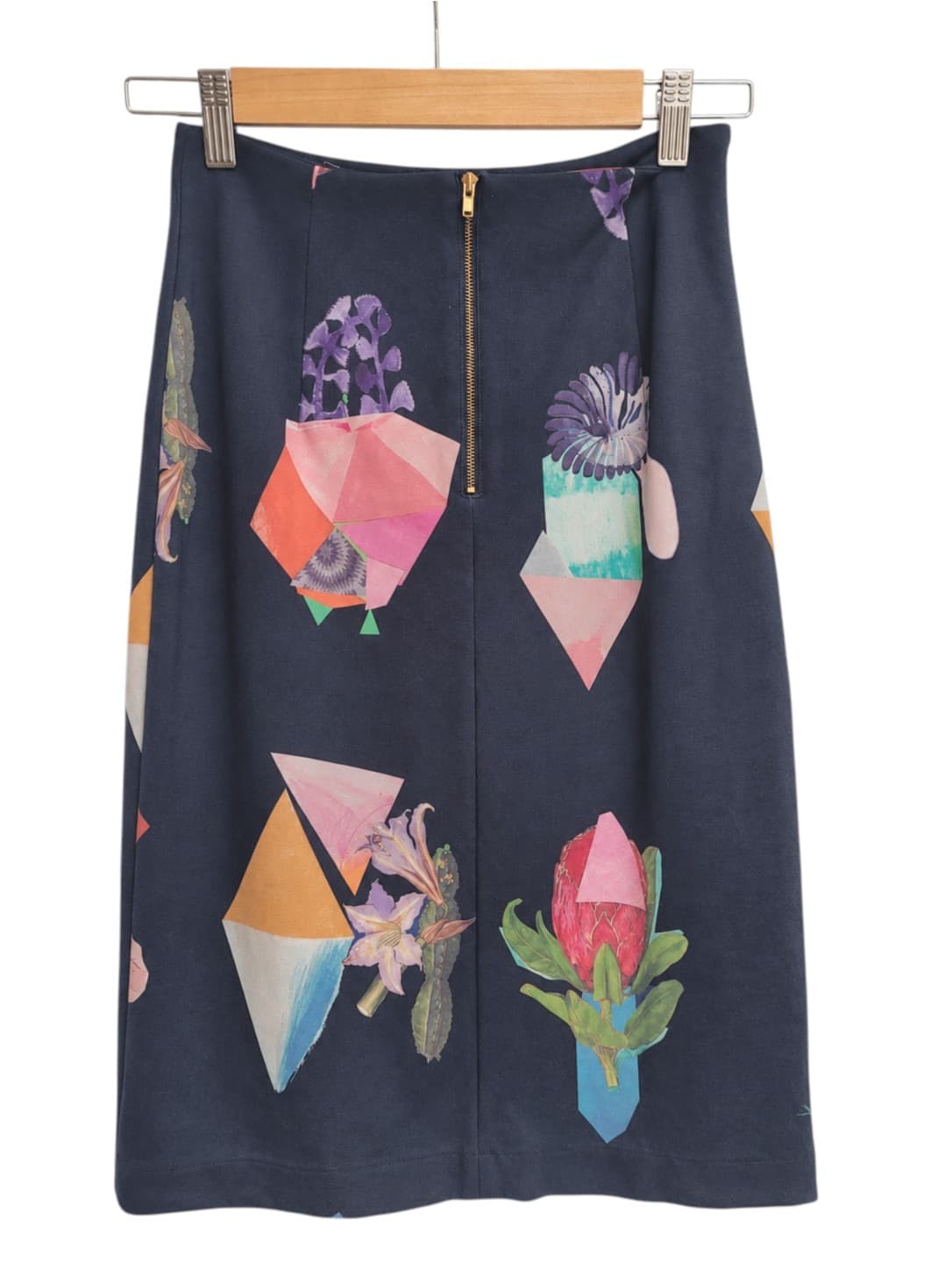 GORMAN x Miranda Skoczek Navy Floral Geometric Pencil Skirt Size 6 — photo 2 of 5