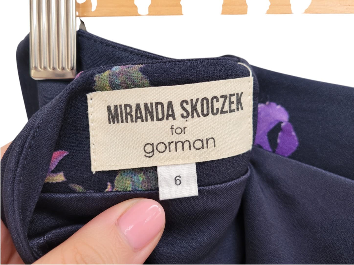 GORMAN x Miranda Skoczek Navy Floral Geometric Pencil Skirt Size 6 — photo 3 of 5