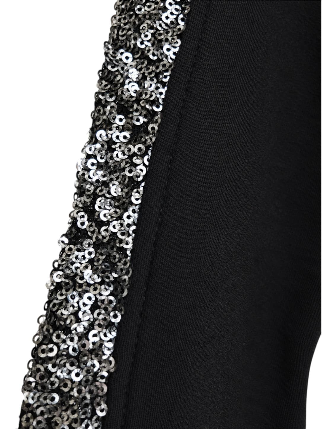 GUESS Black Sequin Sleeve Crew Neck Sweatshirt Jumper Size L — photo 3 of 7