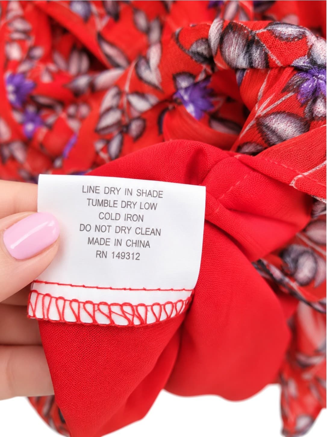 Here Comes The Sun Floral Mini Dress Red Ruffle Long Sleeve Womens 8 — photo 6 of 7