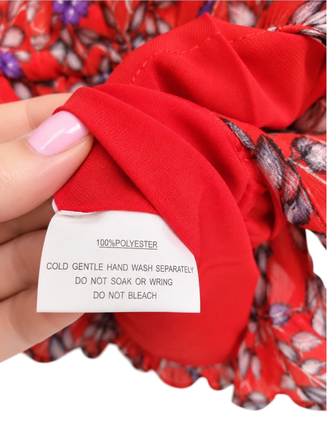 Here Comes The Sun Floral Mini Dress Red Ruffle Long Sleeve Womens 8 — photo 7 of 7