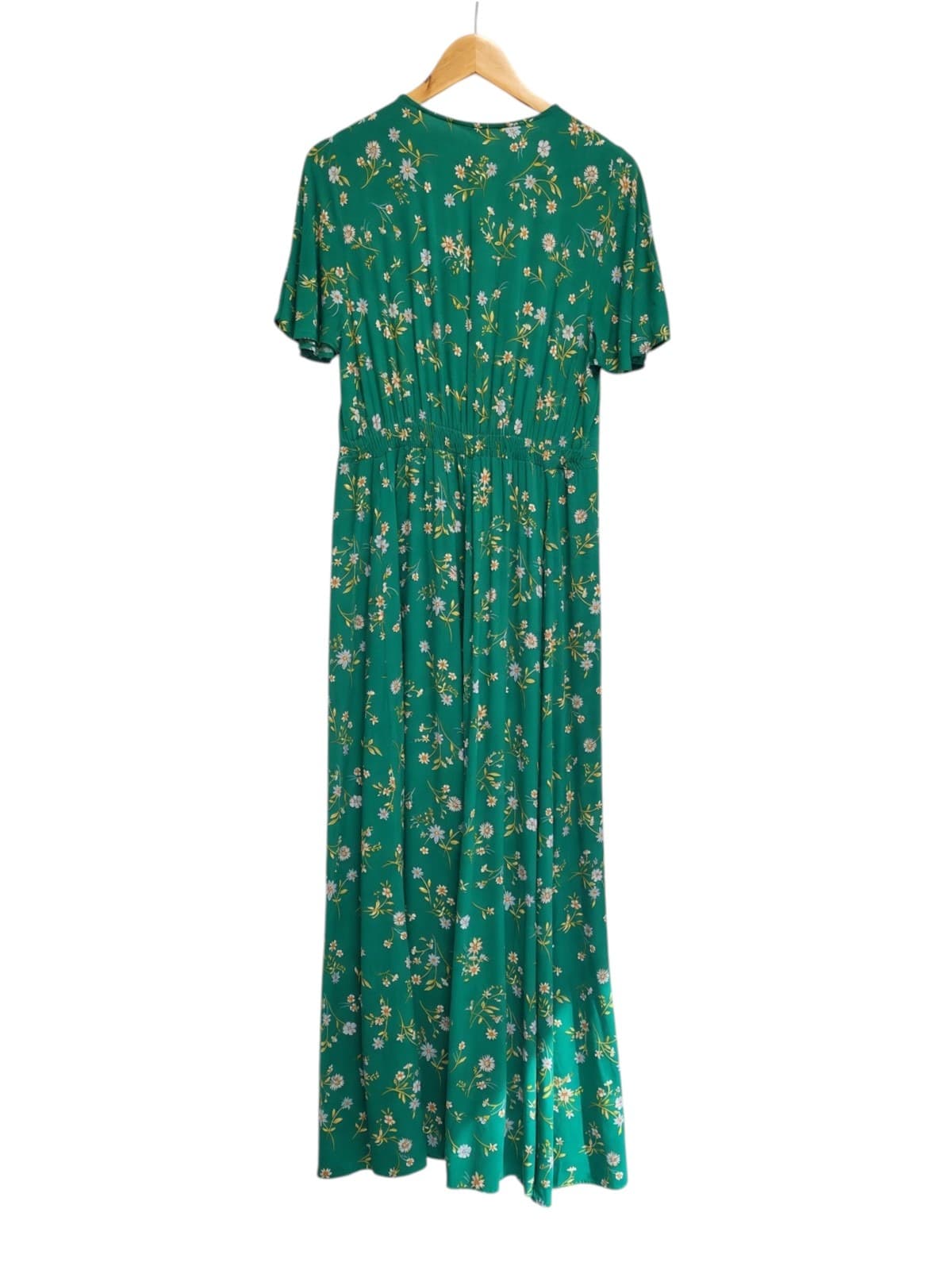 IRIS MAXI Green Floral Button Front Flutter Sleeve Maxi Dress Size 8 — photo 5 of 8