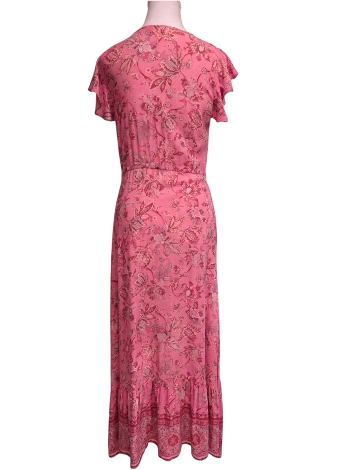 IRIS MAXI Magnolia Playdress Coral Pink Floral Button Front Dress Size 8 — photo 3 of 8