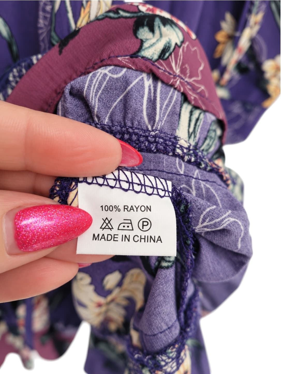 JAASE Purple Floral Tiered Lace Trim Boho Mini Dress Size S — photo 6 of 7