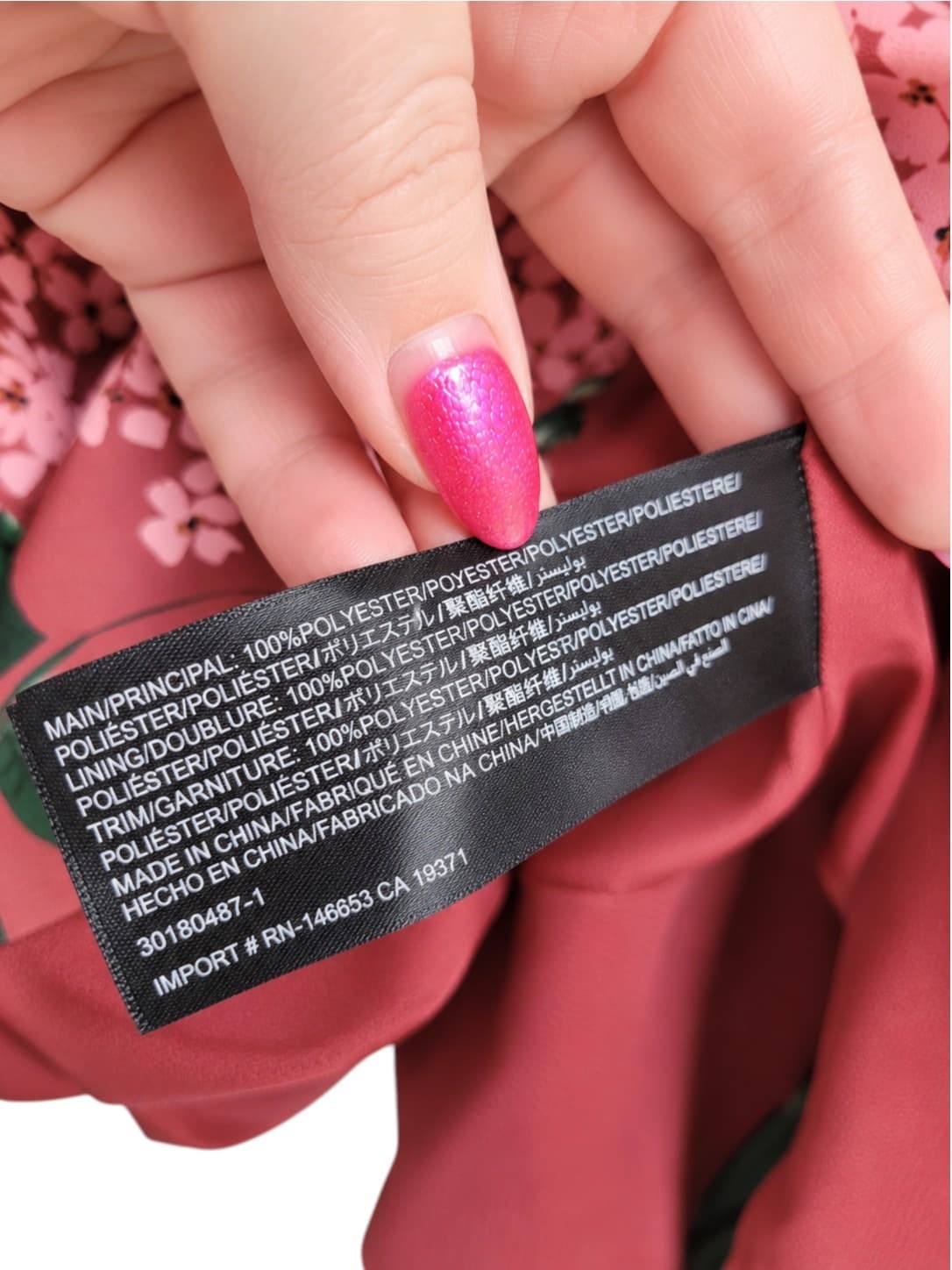 KEEPSAKE Red Pink Floral Asymmetric Hem Midi Dress Flutter Sleeve Size S — photo 7 of 7
