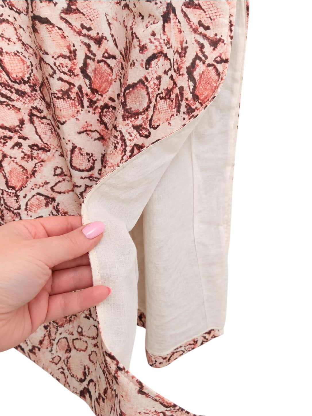 Kivari Simone Midi Dress Womens Size 6 Blush Pink Snake Print Linen BNWT — photo 3 of 9