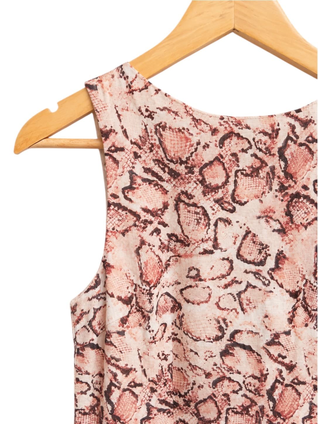 Kivari Simone Midi Dress Womens Size 6 Blush Pink Snake Print Linen BNWT — photo 1 of 9