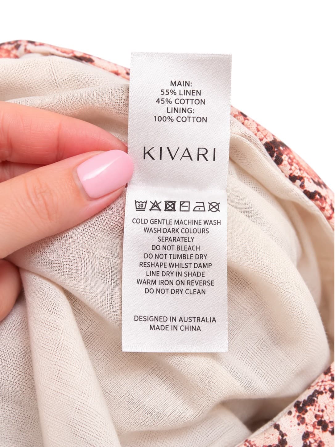 Kivari Simone Midi Dress Womens Size 6 Blush Pink Snake Print Linen BNWT — photo 9 of 9