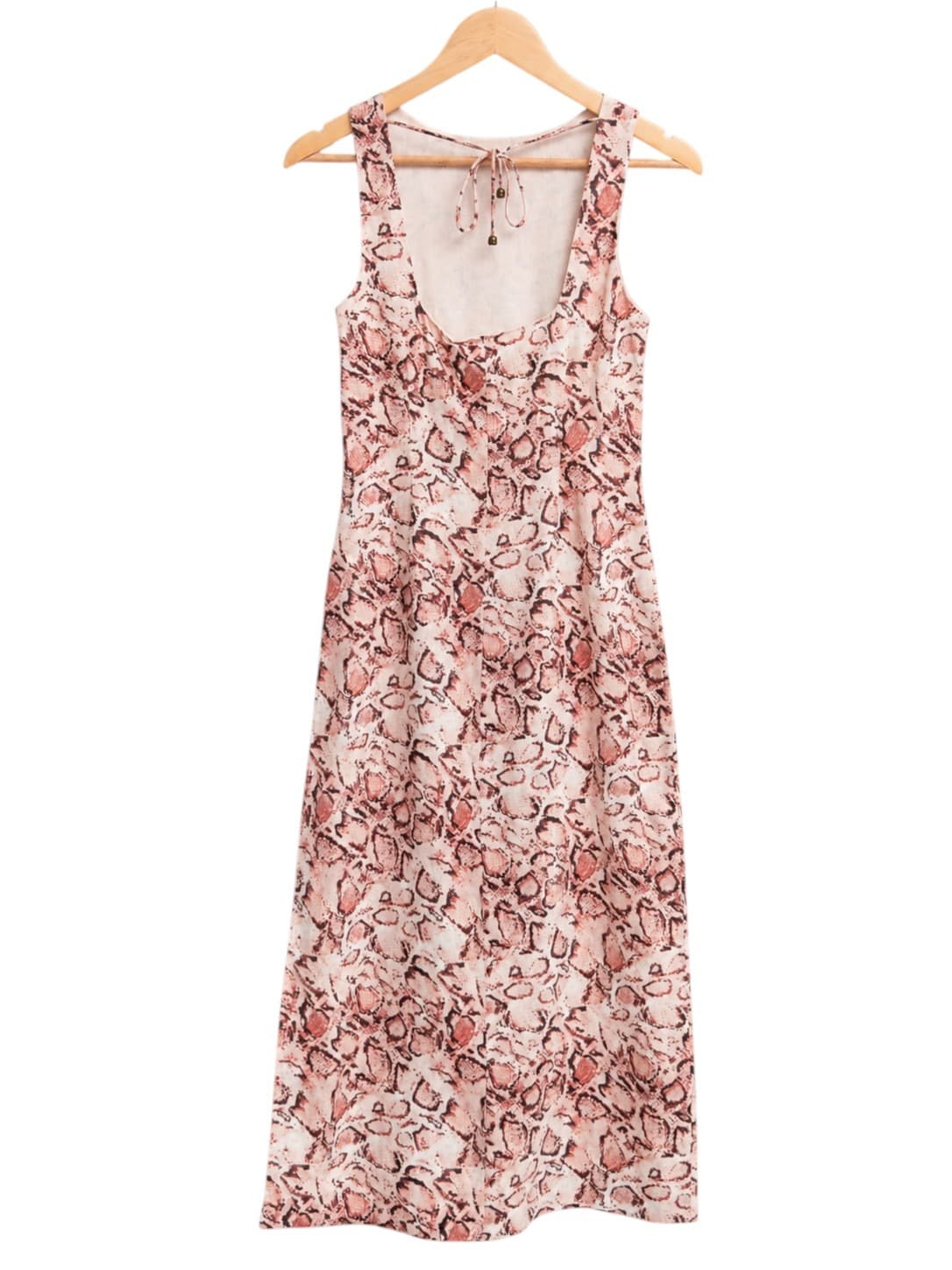 Kivari Simone Midi Dress Womens Size 6 Blush Pink Snake Print Linen BNWT — photo 5 of 9