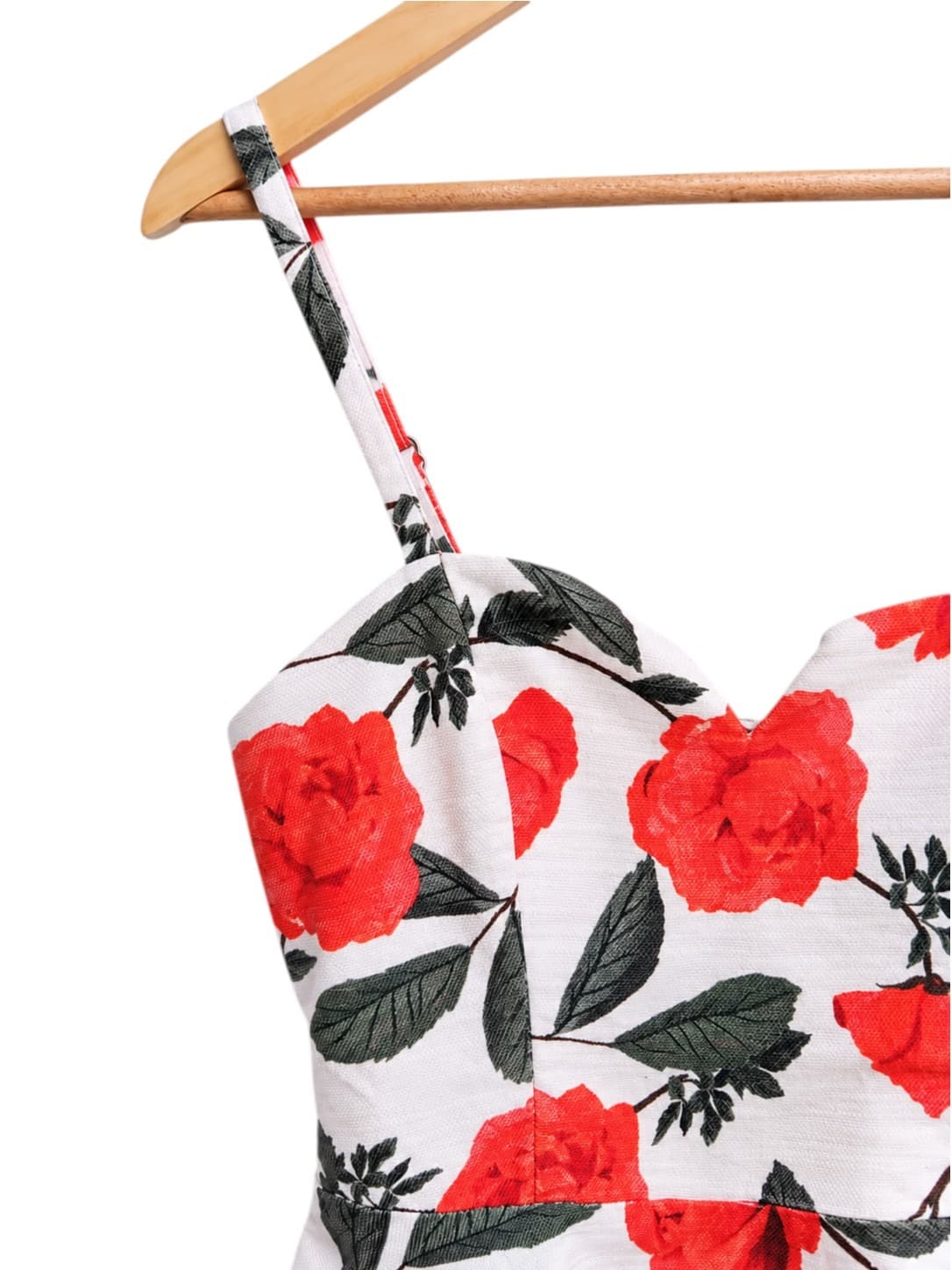 KOOKAI Womens Peplum Top Size 34 White Red Rose Floral Sweetheart Corset Style — photo 2 of 6