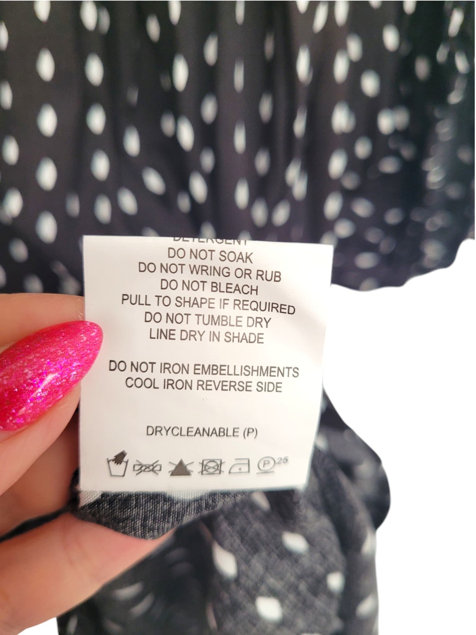 LABEL OF LOVE Black White Spot Belted Smock Dress Balloon Sleeve S/M — photo 7 of 9
