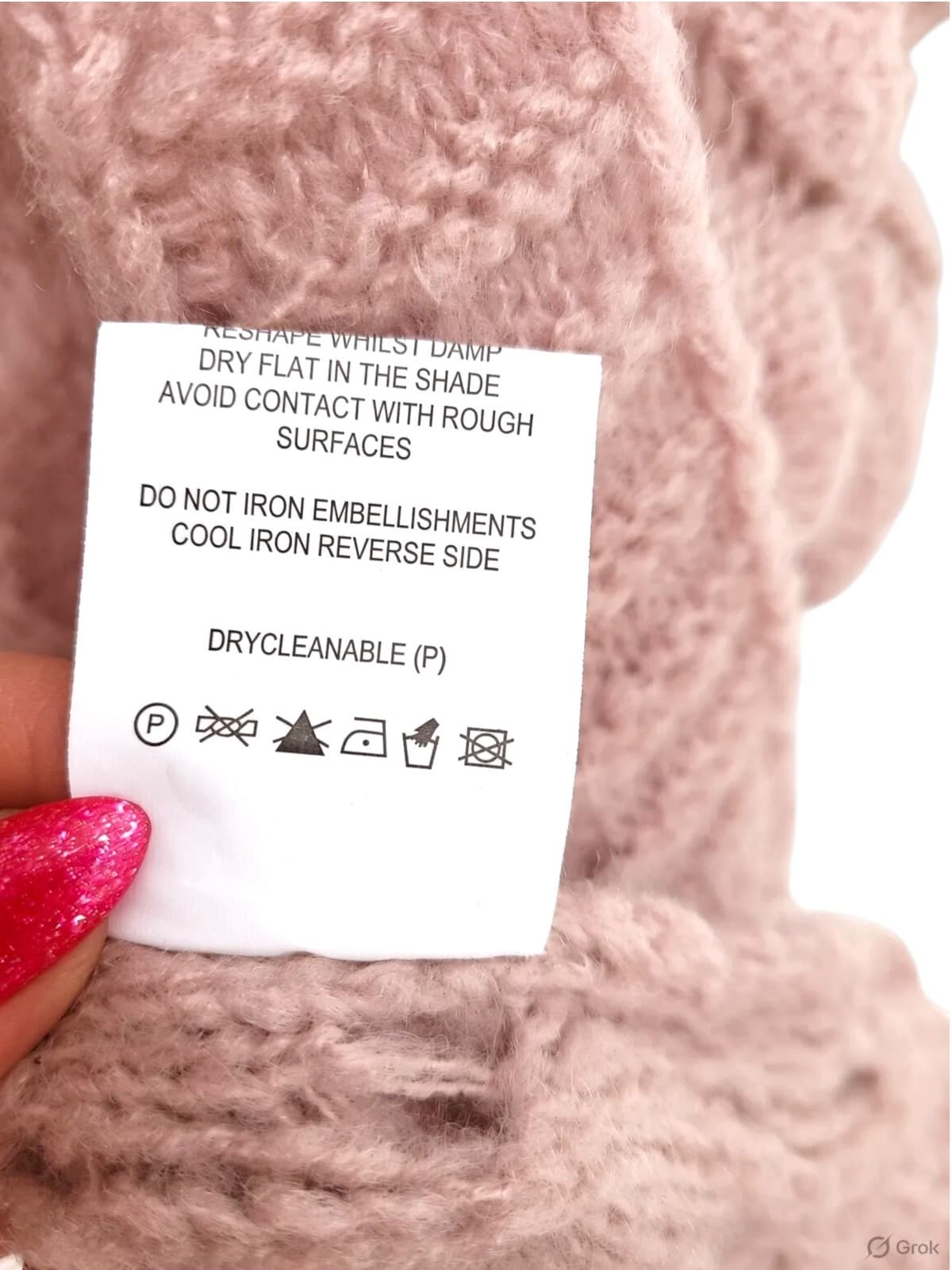 Label of Love Dusty Pink Leaf Pattern Longline Knit Cardigan Size M — photo 6 of 7