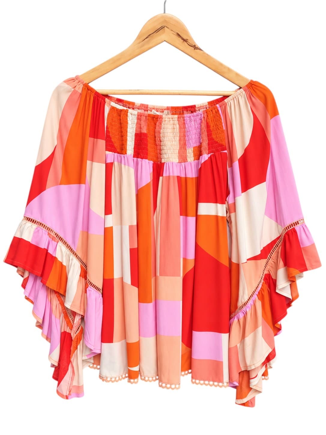 Label of Love Multicolour Off Shoulder Ruffle Blouse Women's L/XL Rayon — photo 3 of 5