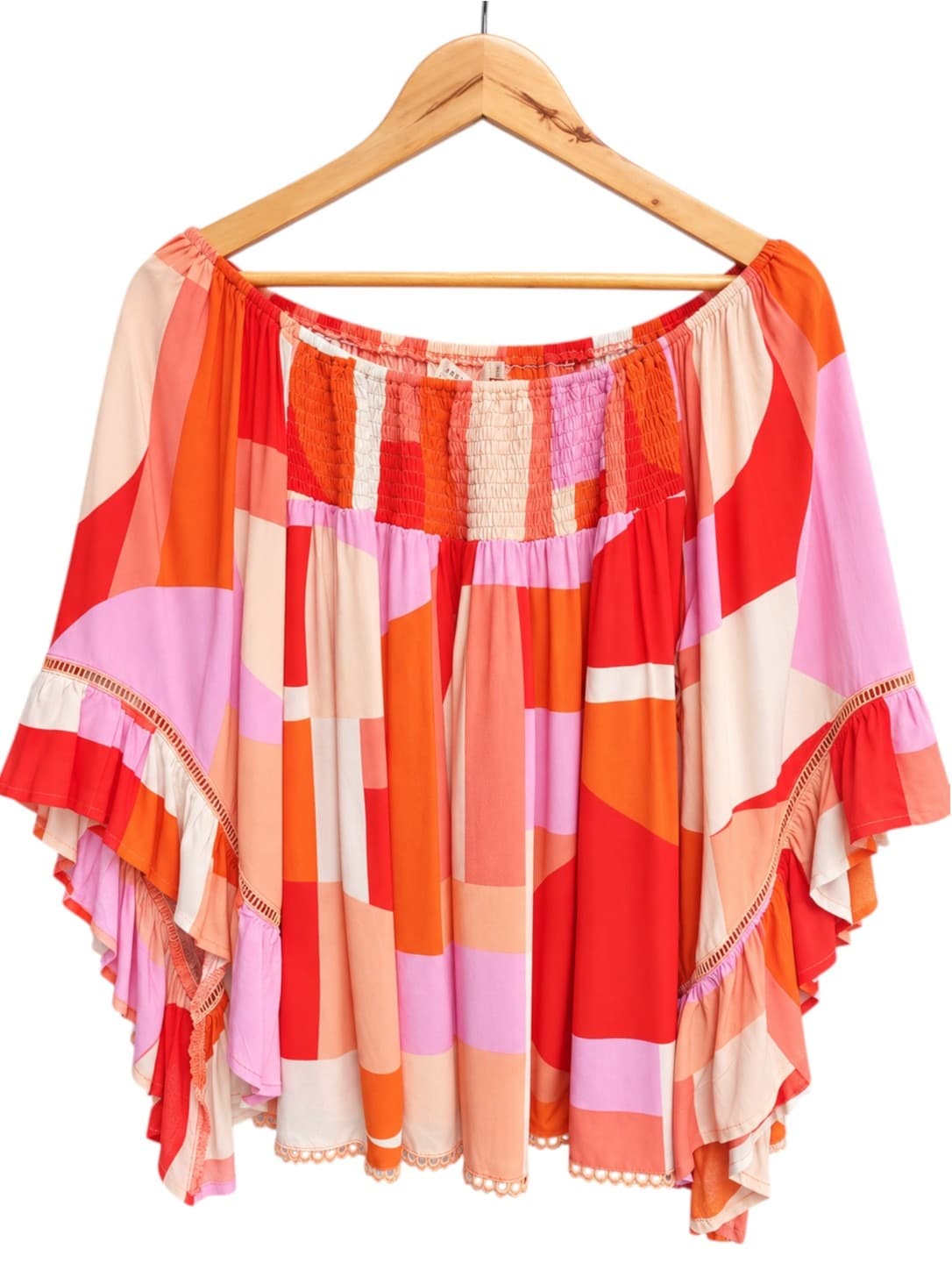 Label of Love Multicolour Off Shoulder Ruffle Blouse Women's L/XL Rayon — photo 1 of 5