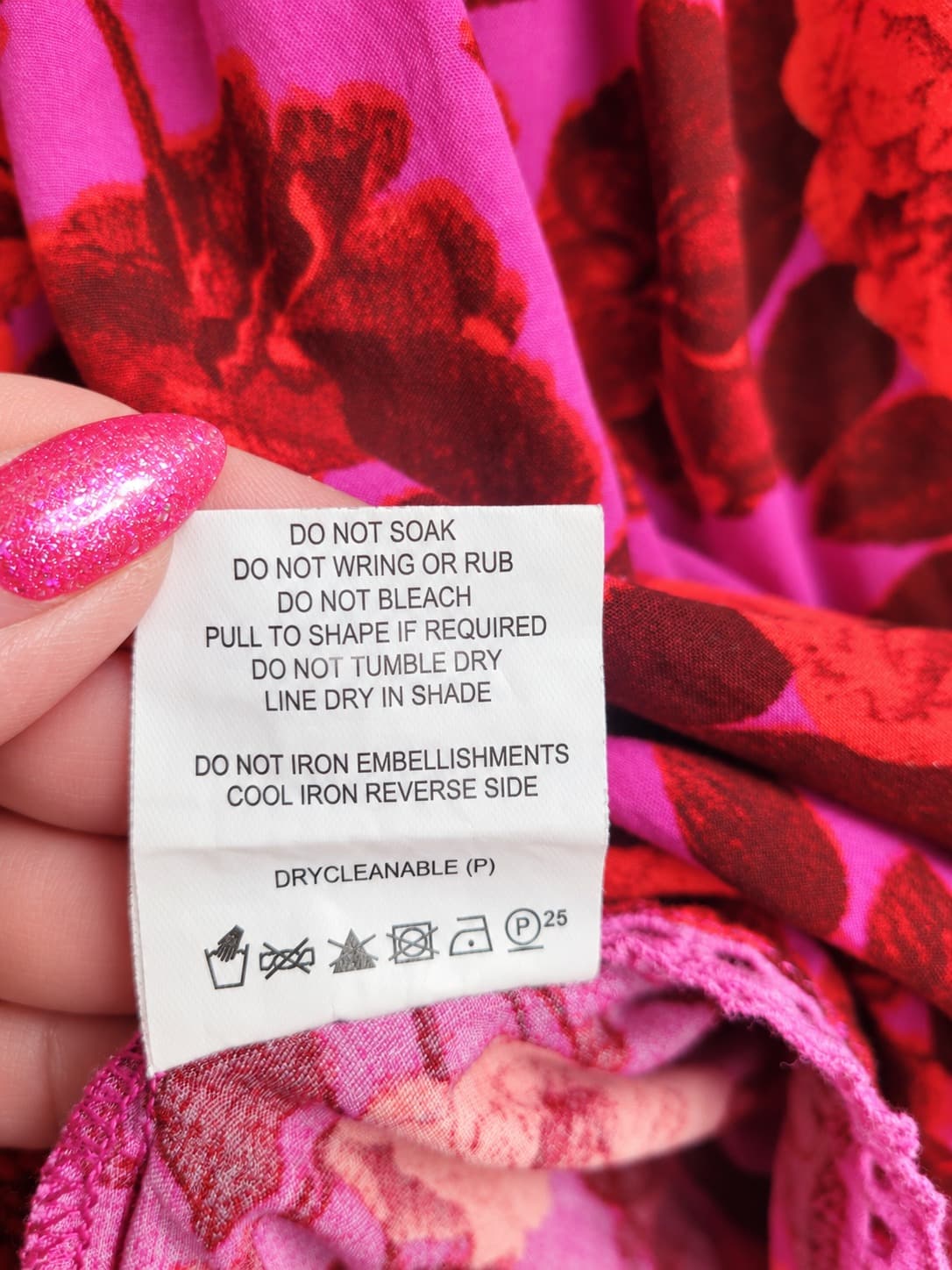 LABEL OF LOVE Pink Red Floral Smocked Bell Sleeve Boho Top S/M — photo 7 of 7
