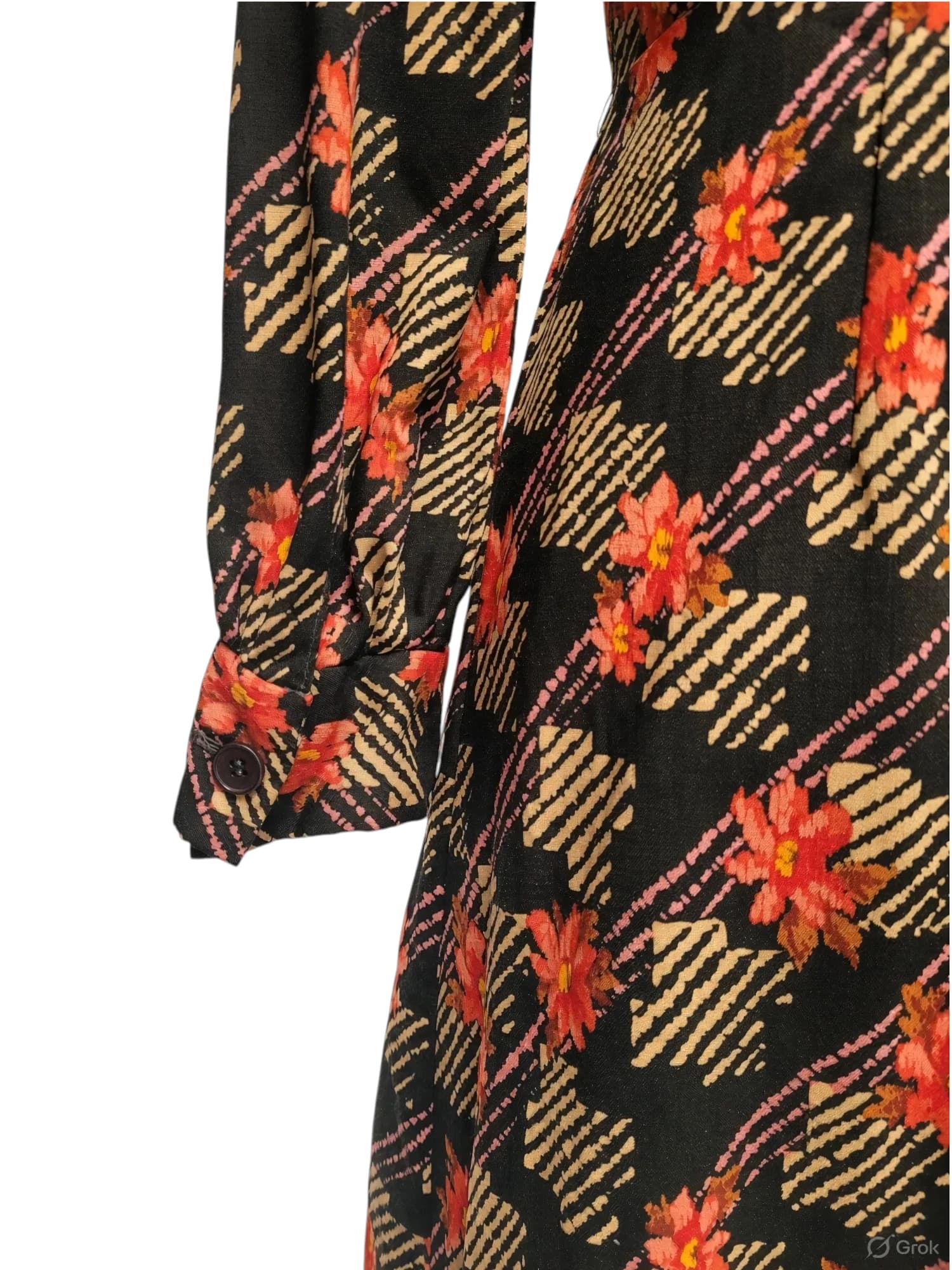 LADIES SHOP TOKYO 1970s Vintage Japanese Floral Shirt Dress Isetan Size 8 — photo 5 of 15