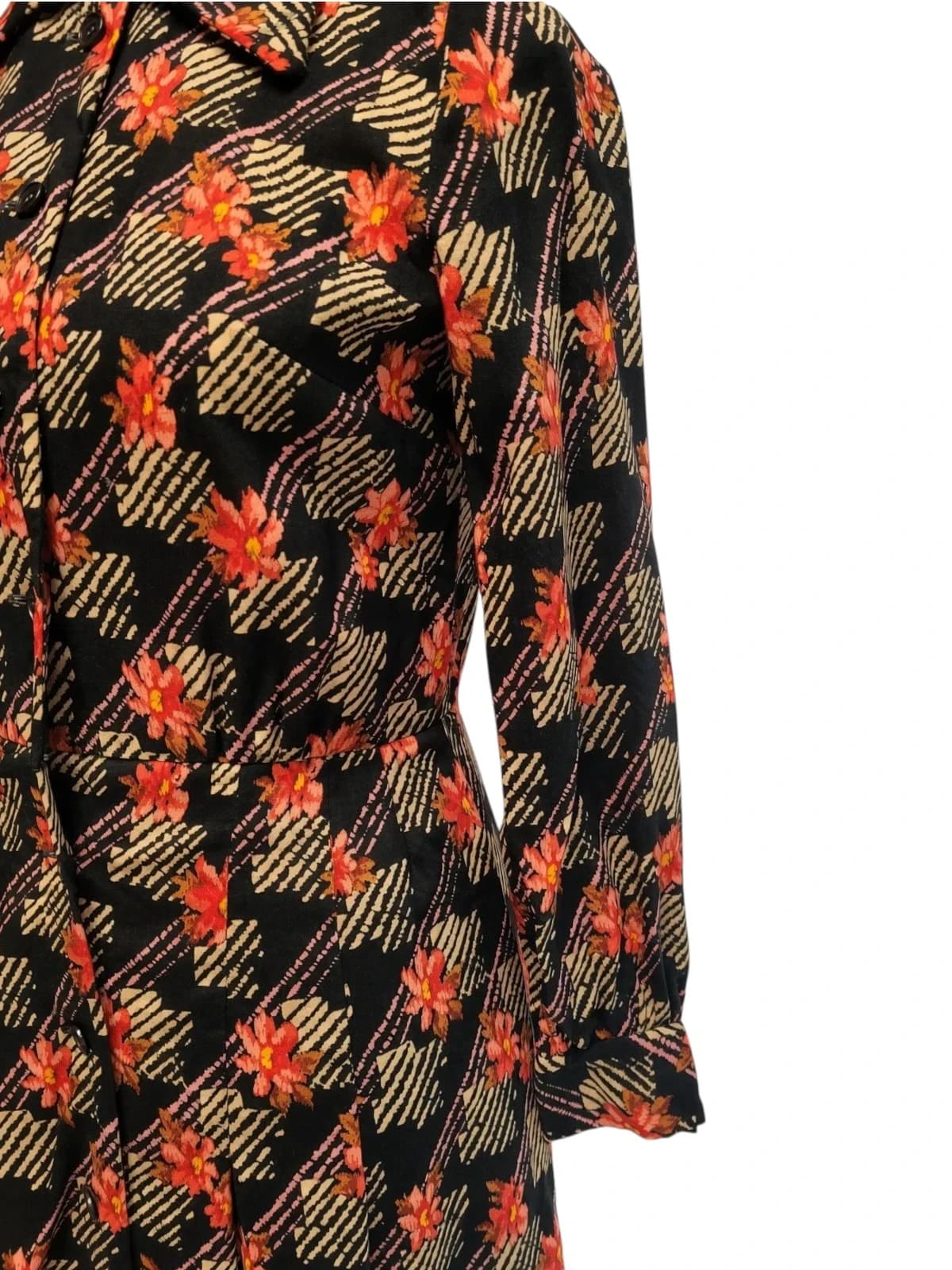 LADIES SHOP TOKYO 1970s Vintage Japanese Floral Shirt Dress Isetan Size 8 — photo 6 of 15