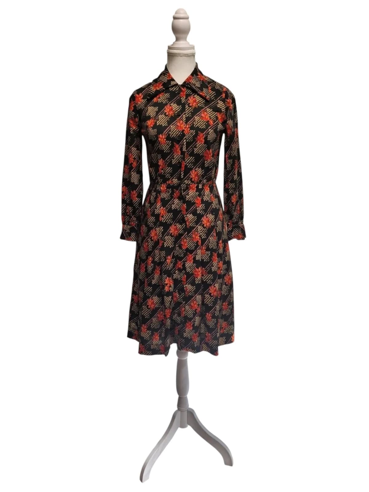 LADIES SHOP TOKYO 1970s Vintage Japanese Floral Shirt Dress Isetan Size 8 — photo 8 of 15