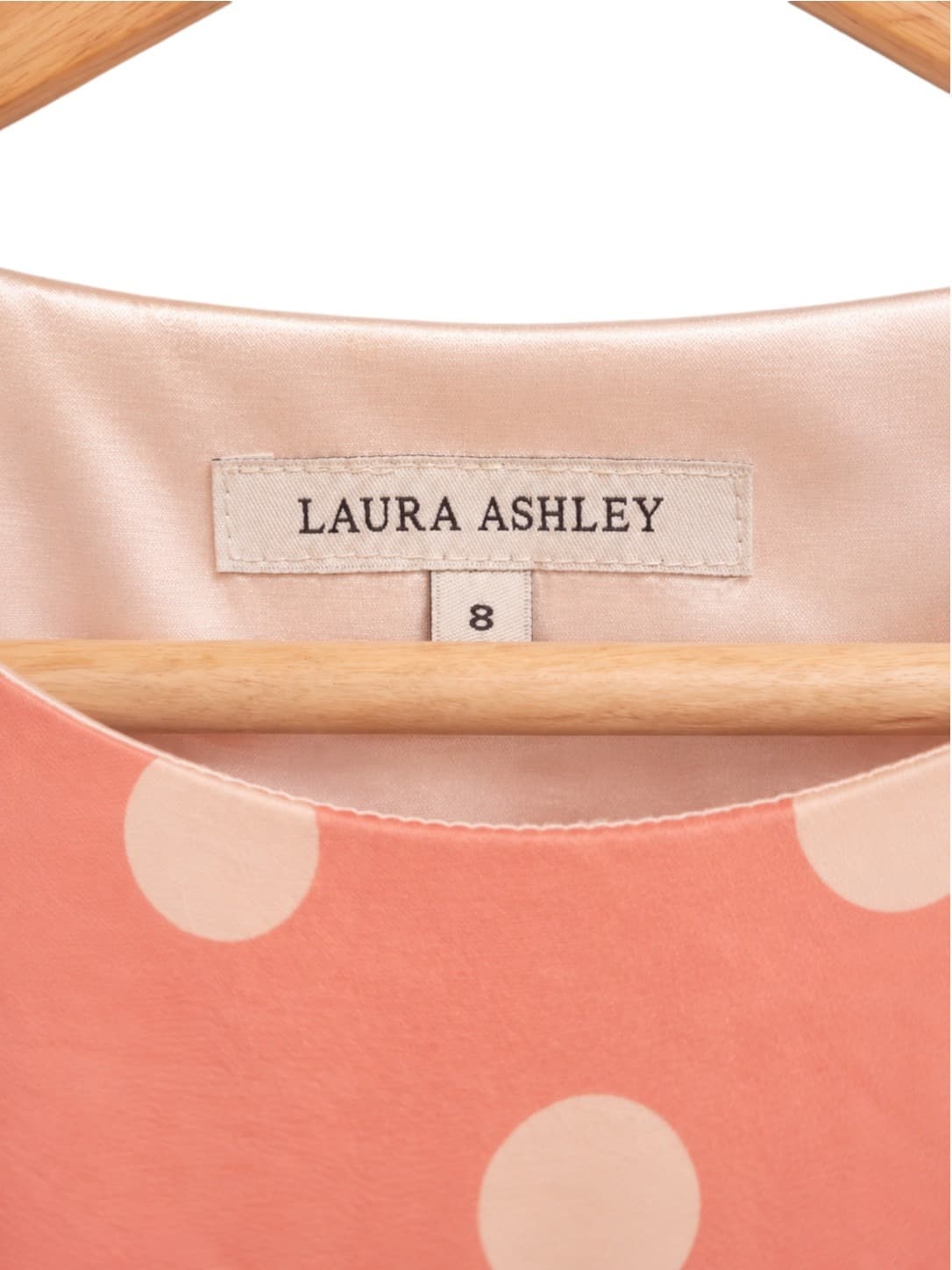 LAURA ASHLEY Pink Polka Dot Fit & Flare Midi Dress Size 8 — photo 4 of 7