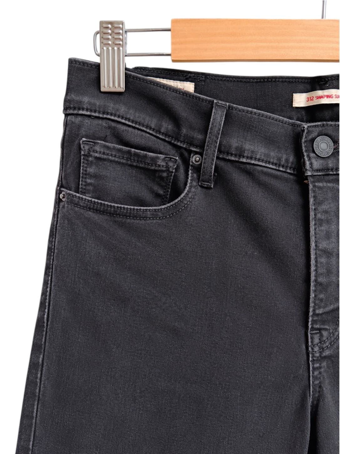 Levis 312 Shaping Slim Jeans Womens W31 L32 Black Stretch Denim — photo 1 of 10