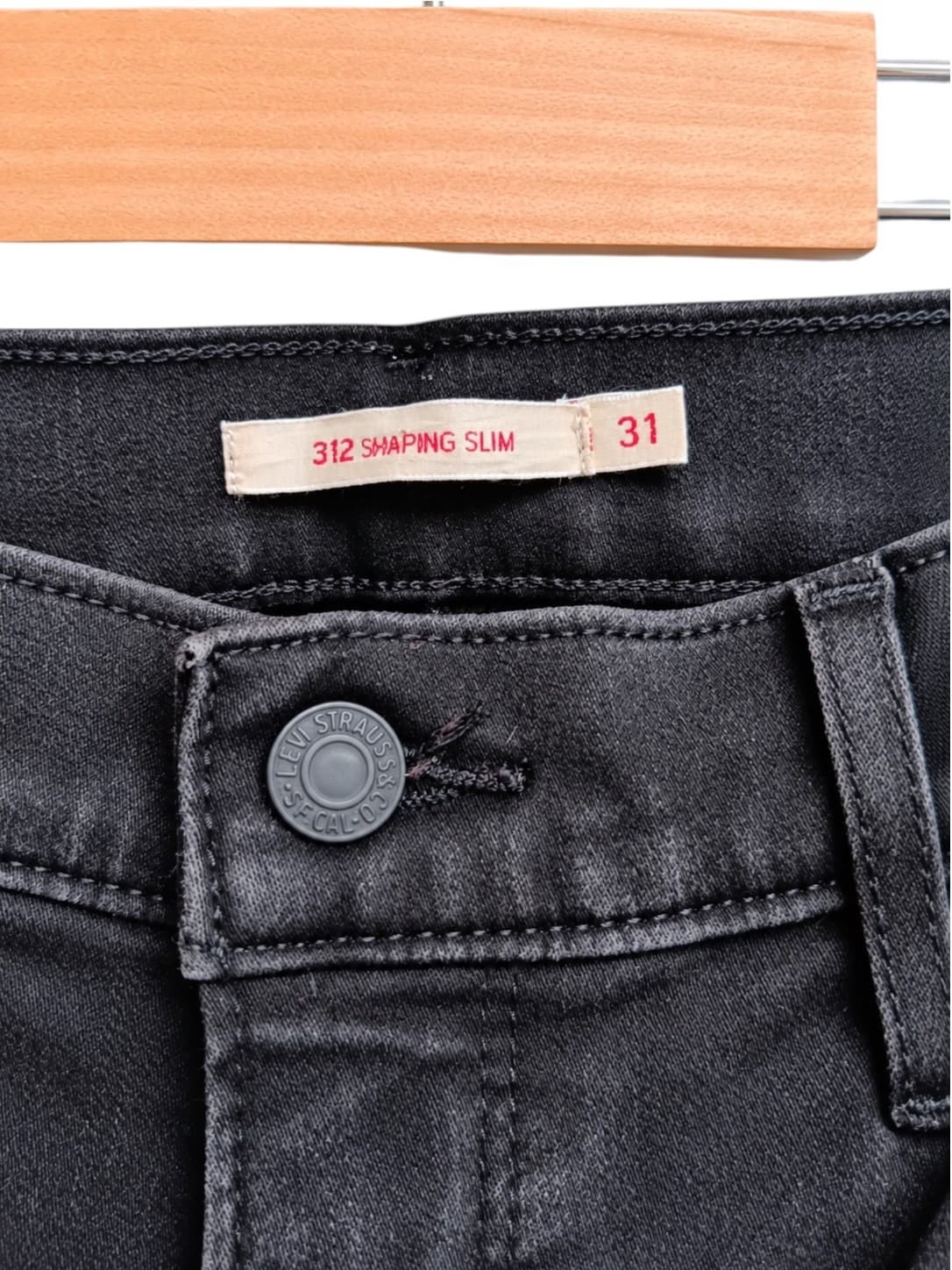 Levis 312 Shaping Slim Jeans Womens W31 L32 Black Stretch Denim — photo 5 of 10