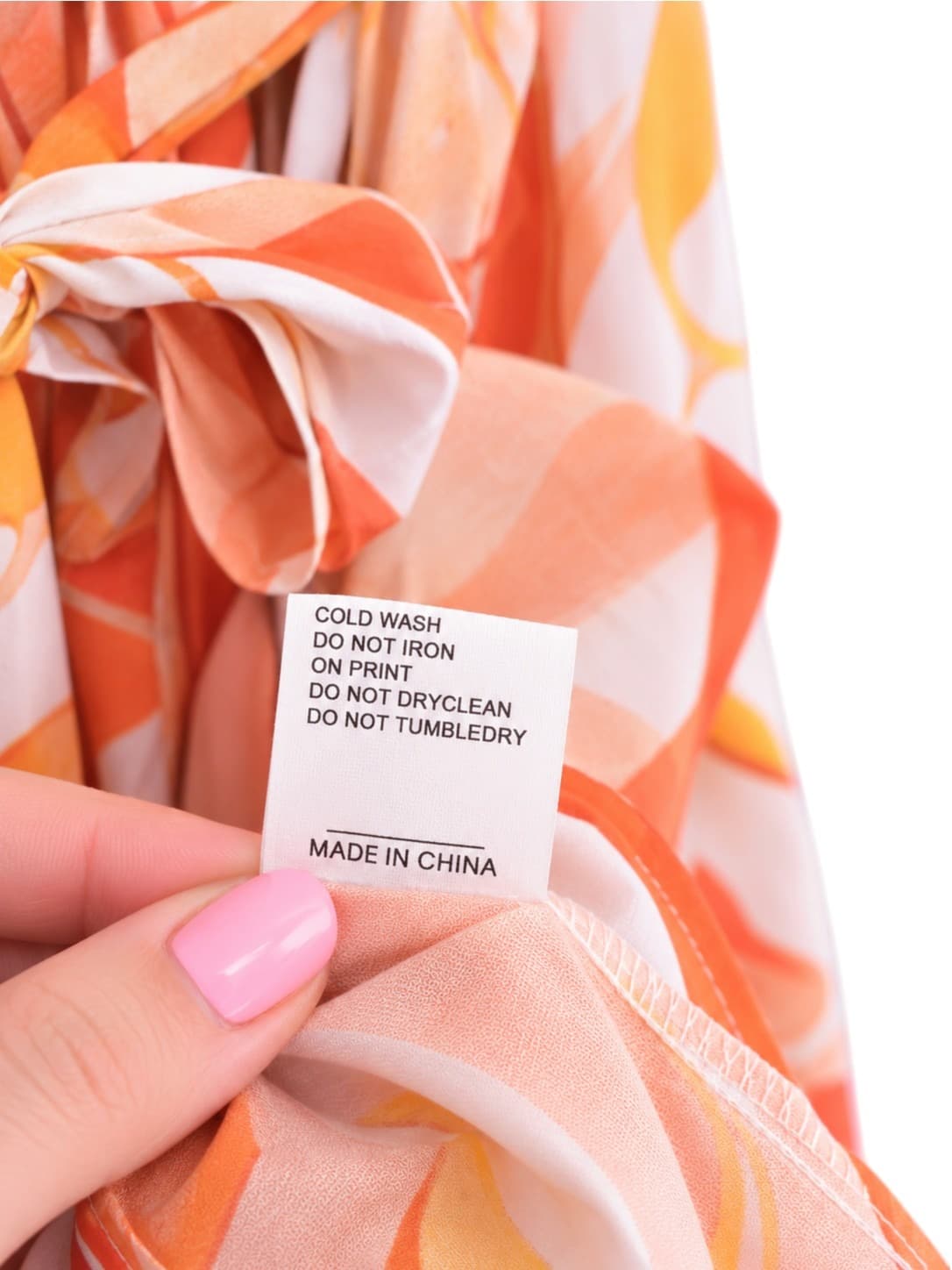 LUXE N WOODS Orange Floral Abstract Print Tiered Shirt Dress Size M — photo 7 of 8