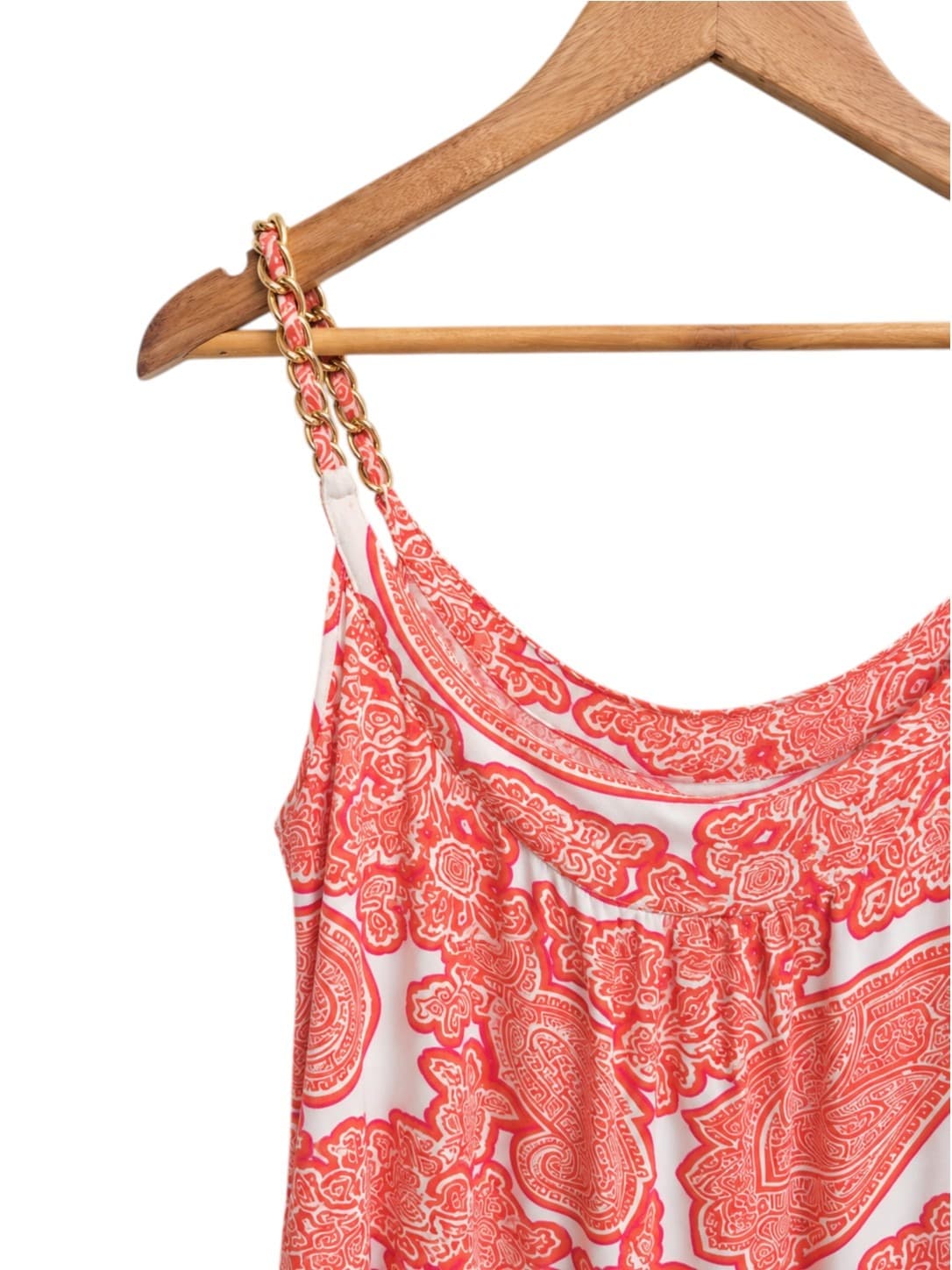 MICHAEL Michael Kors Paisley Chain Strap Top Coral Pink Women's PL — photo 1 of 7