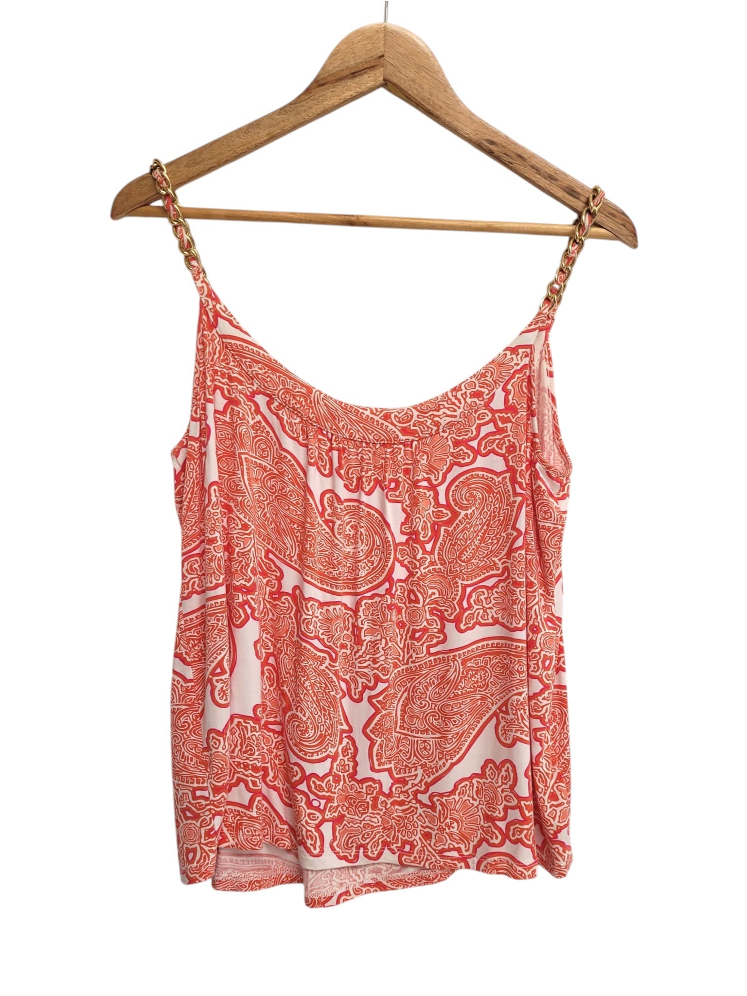 MICHAEL Michael Kors Paisley Chain Strap Top Coral Pink Women's PL — photo 4 of 7