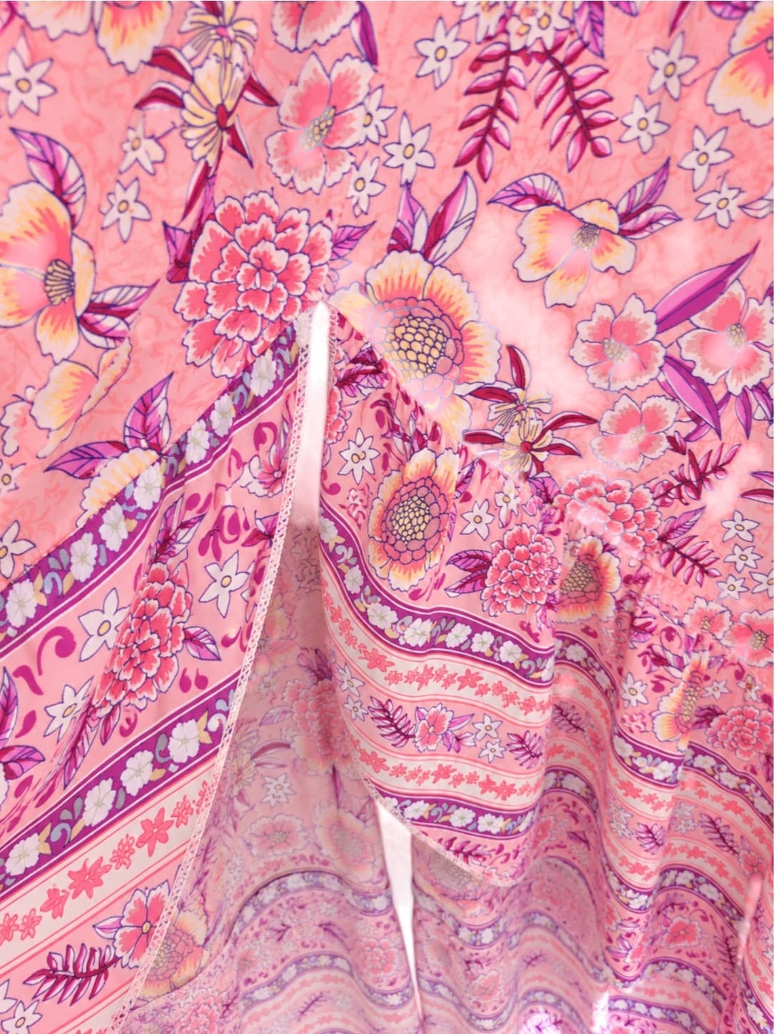 MINX & MOSS Pink Floral Boho Flutter Sleeve Maxi Dress Size 12 — photo 7 of 8