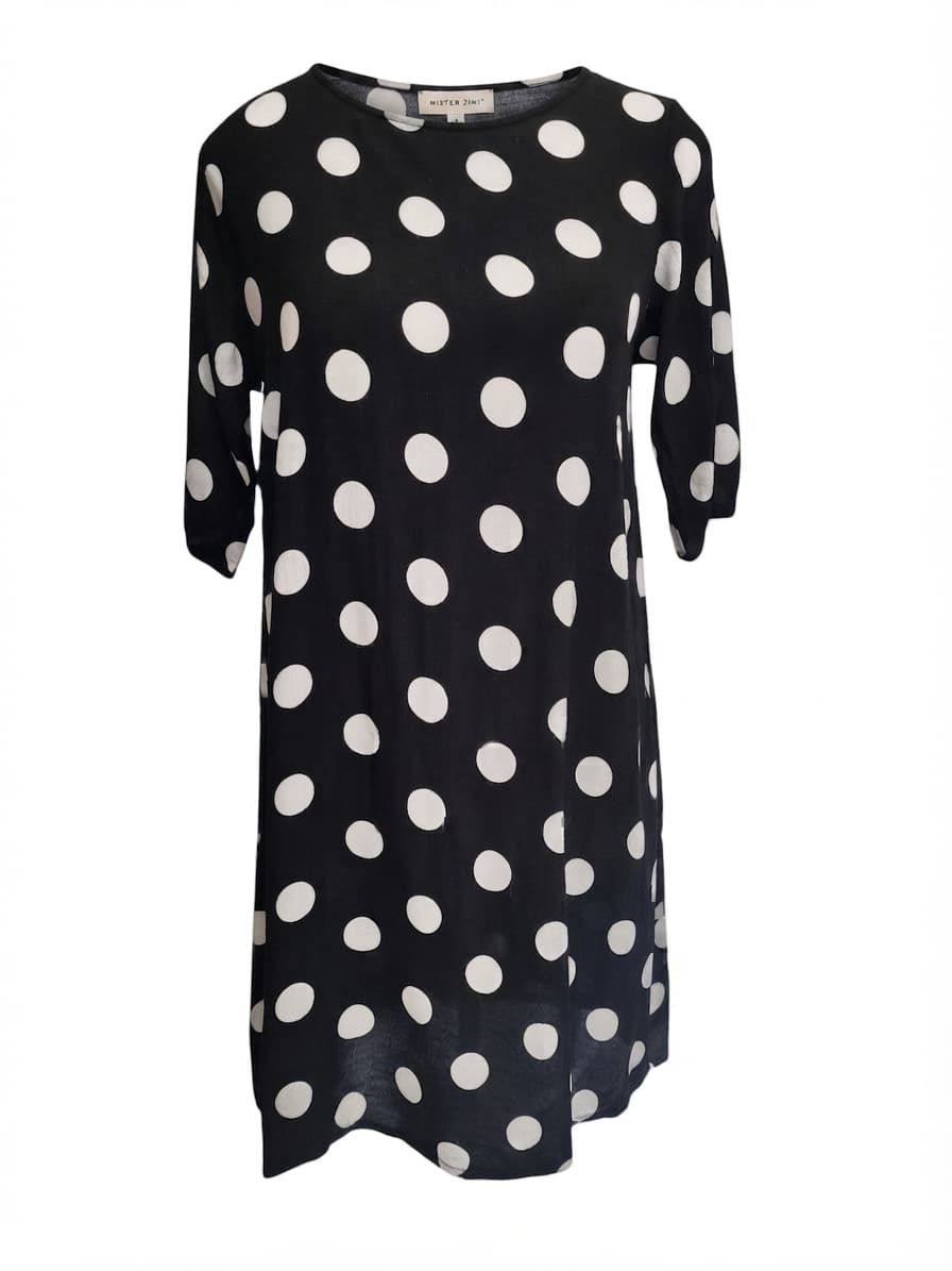 Mister Zimi Black & White Polka Dot Shift Dress Size 10 — photo 2 of 7