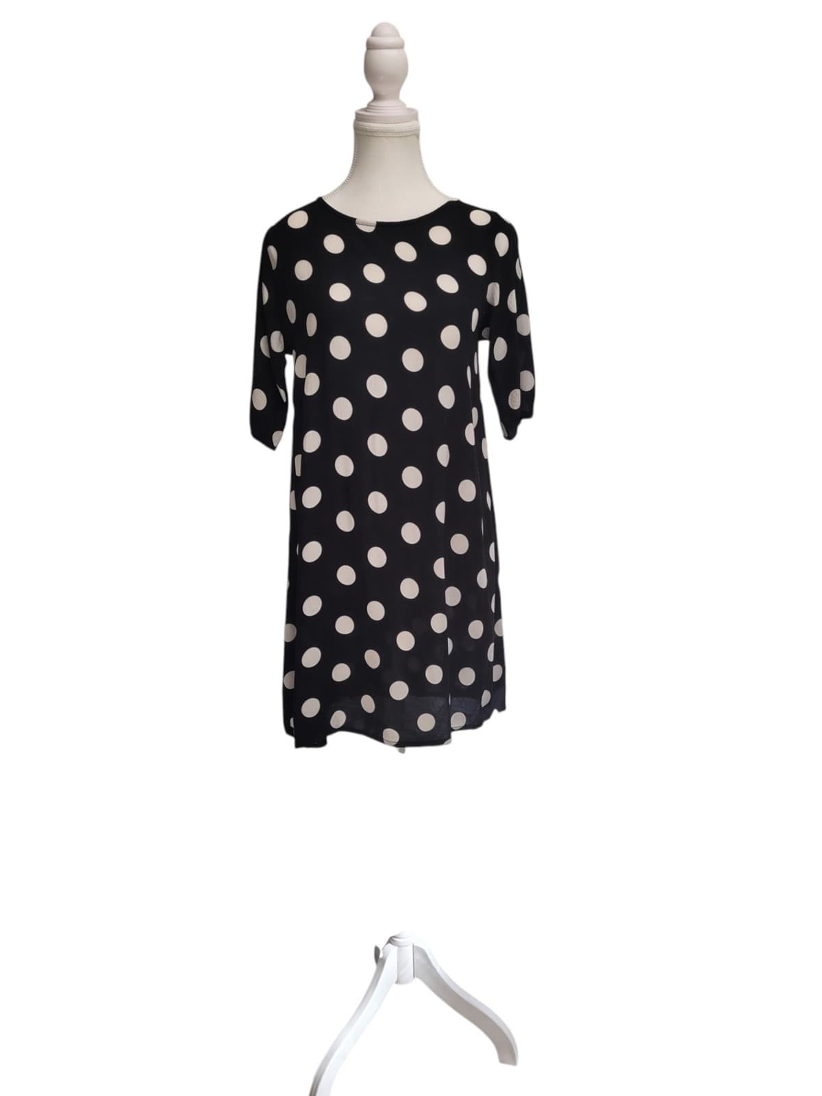 Mister Zimi Black & White Polka Dot Shift Dress Size 10 — photo 3 of 7