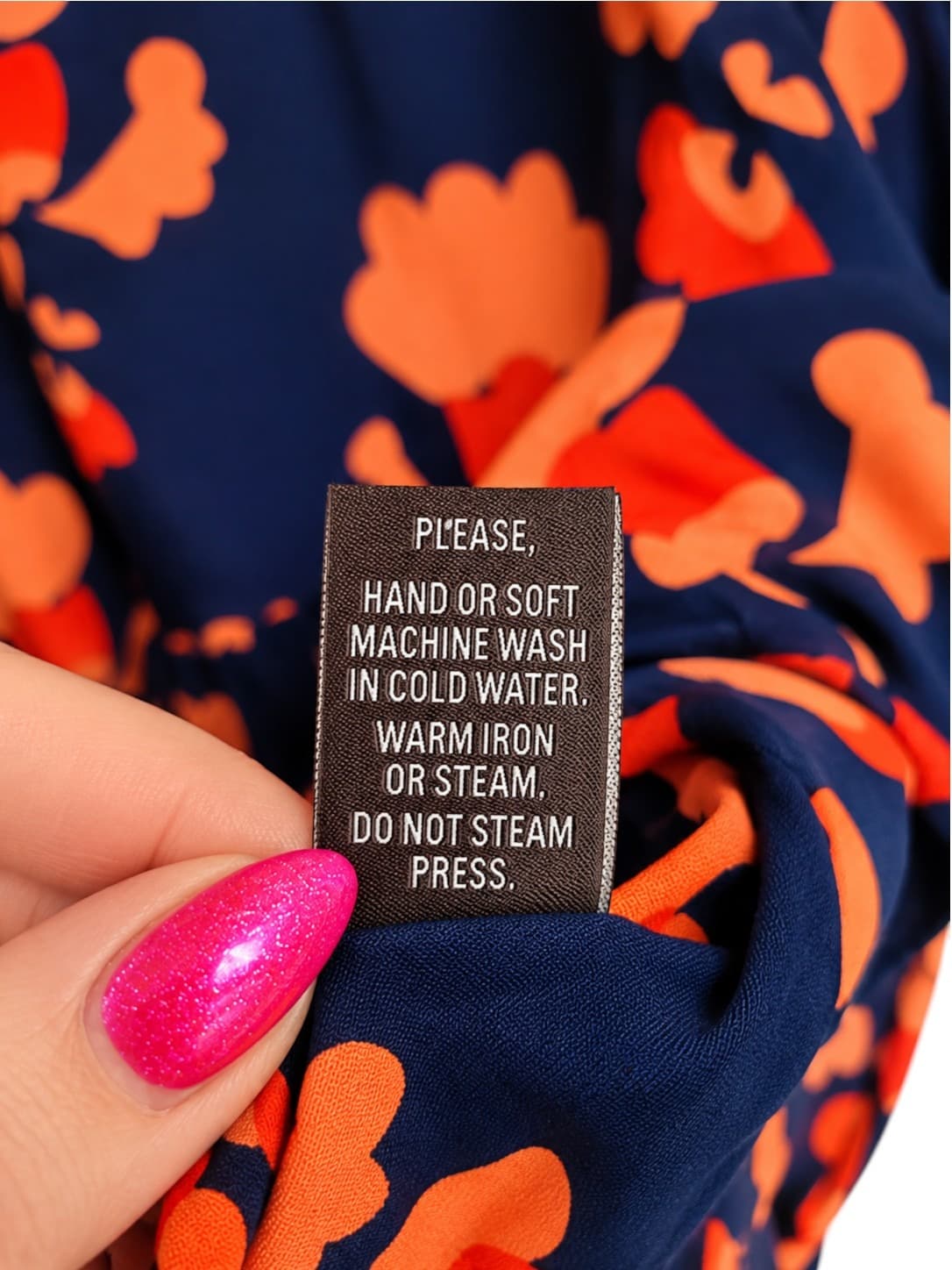 MISTER ZIMI Navy Orange Floral Bell Sleeve Hi-Low Mini Dress Size 10 — photo 8 of 8