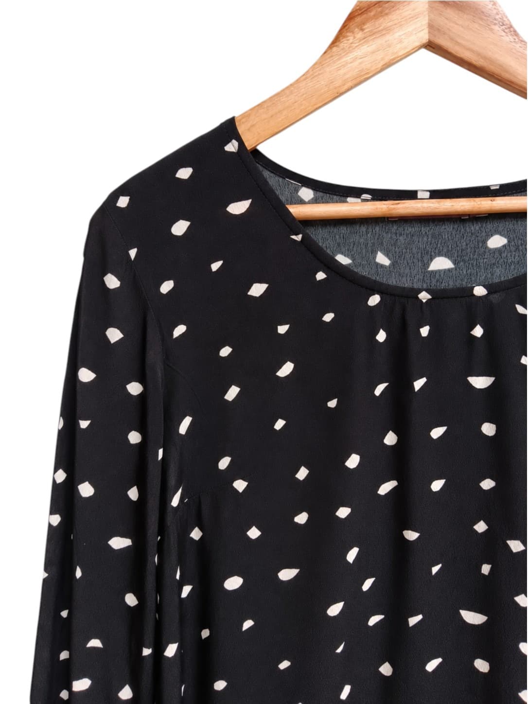 Mister Zimi Womens Dress Size 8 Black White Geometric Print Long Sleeve Swing — photo 1 of 8