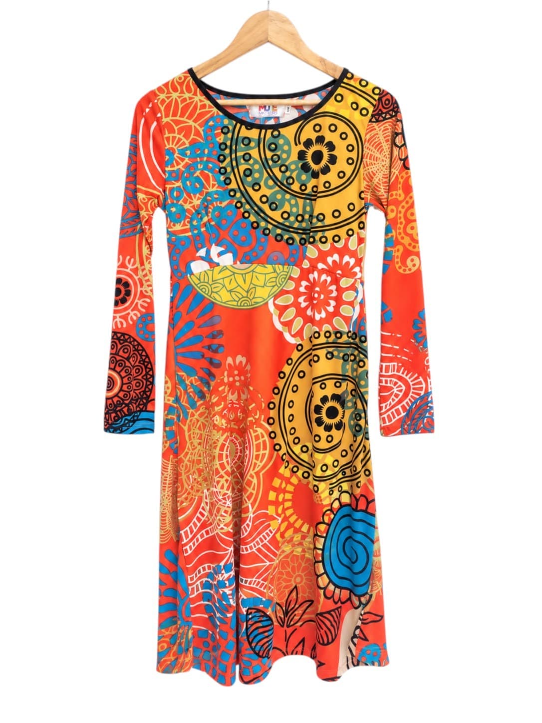 MODE MATTERS Colourful Abstract Print Long Sleeve Midi Dress S/M BNWT — photo 1 of 6