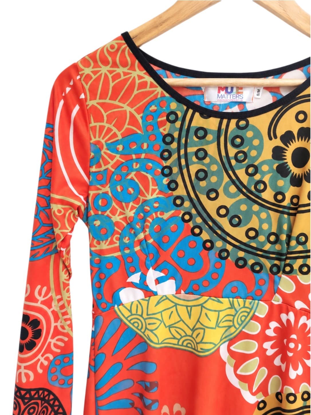 MODE MATTERS Colourful Abstract Print Long Sleeve Midi Dress S/M BNWT — photo 2 of 6